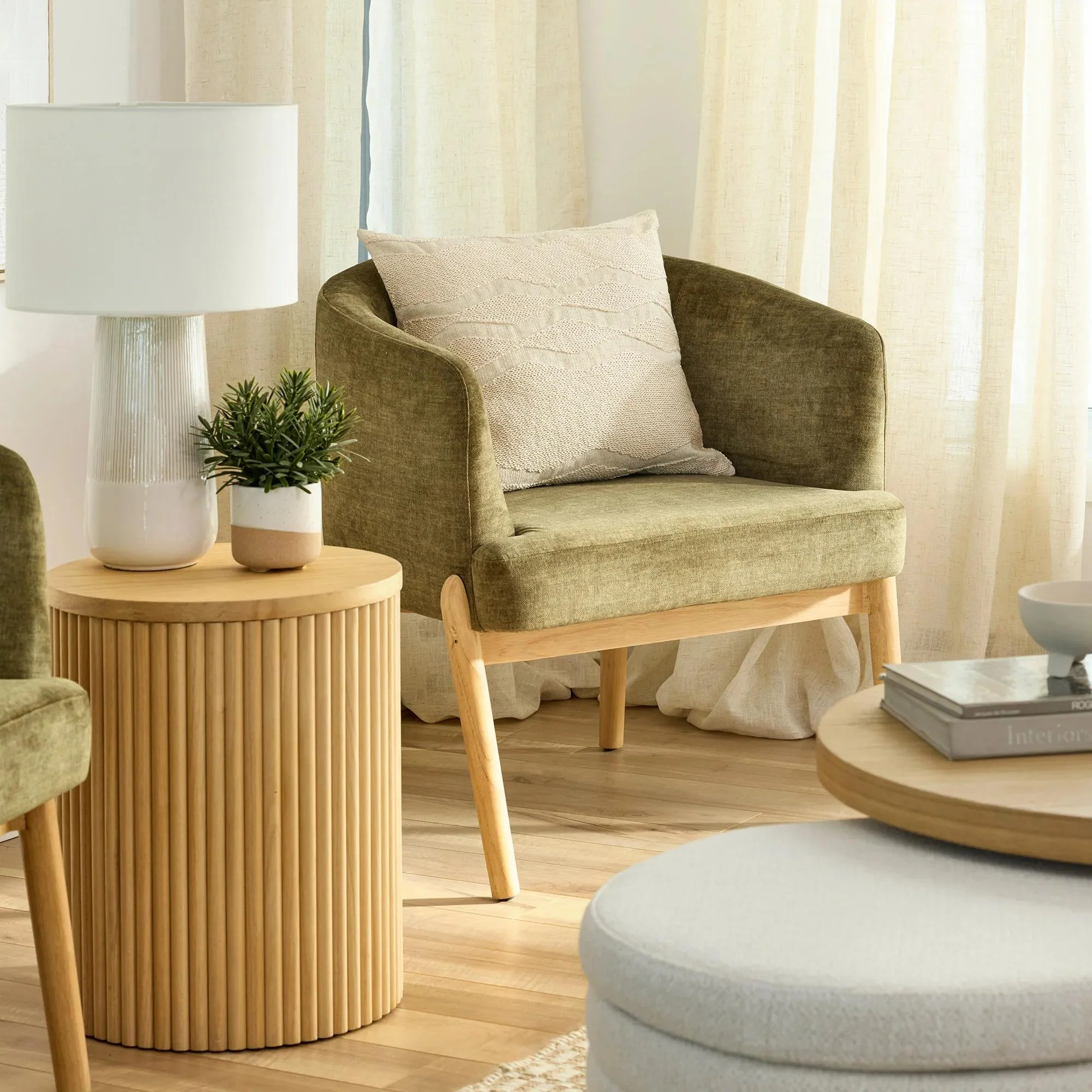 Natural Wood Side Table - Image 6