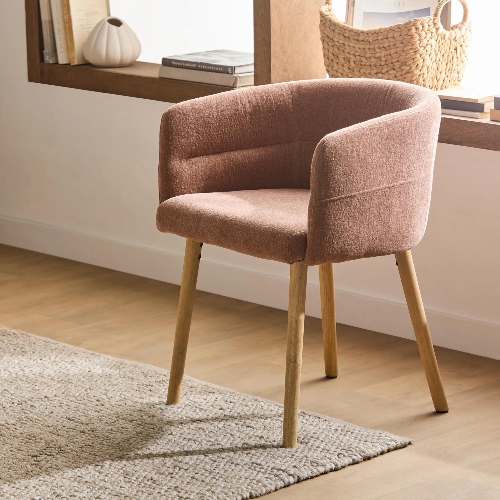 Fabric and Wood Accent Chair - Image 2