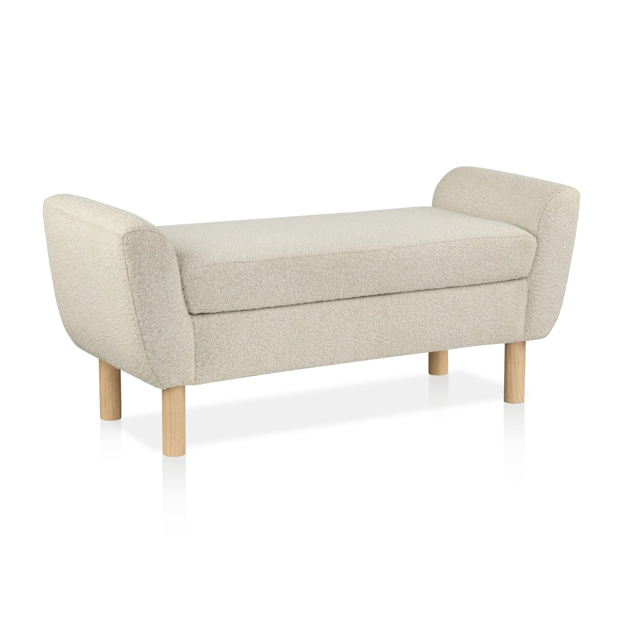 Fabric and Wood Bench