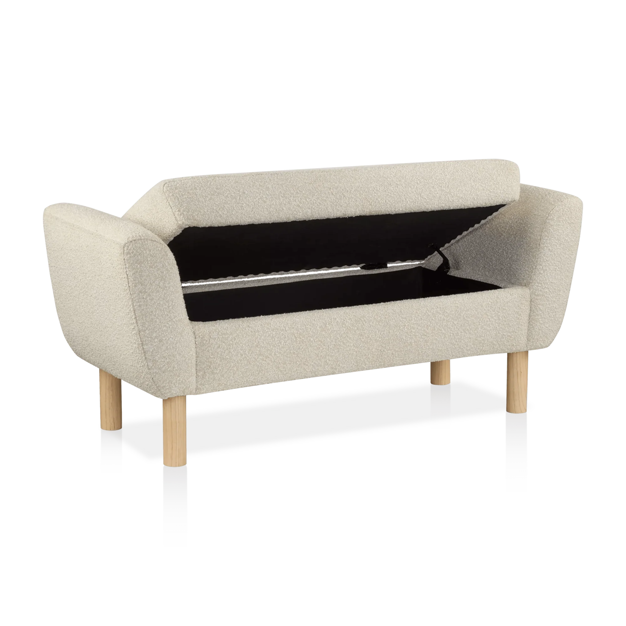 Fabric and Wood Bench - Image 3