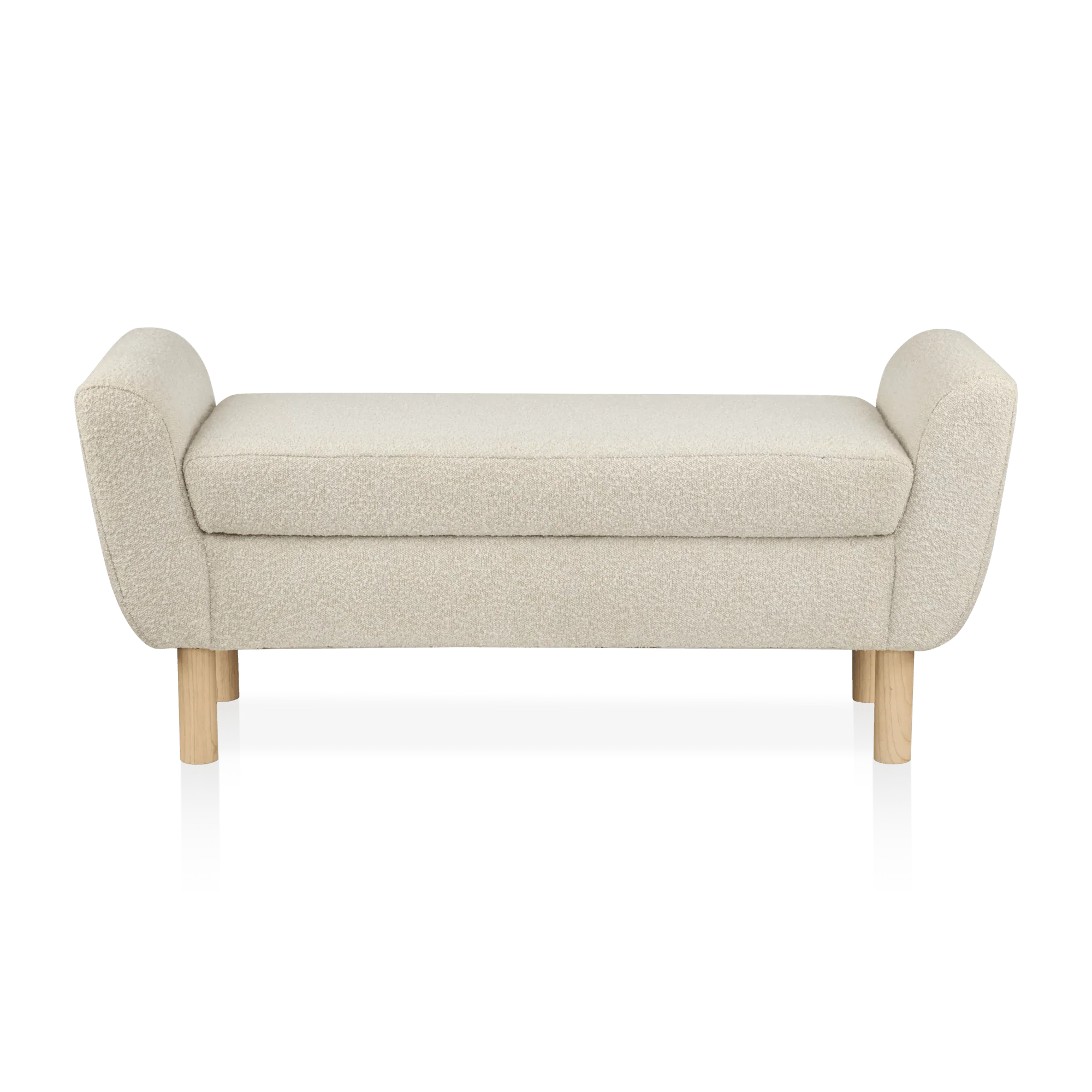 Fabric and Wood Bench - Image 4