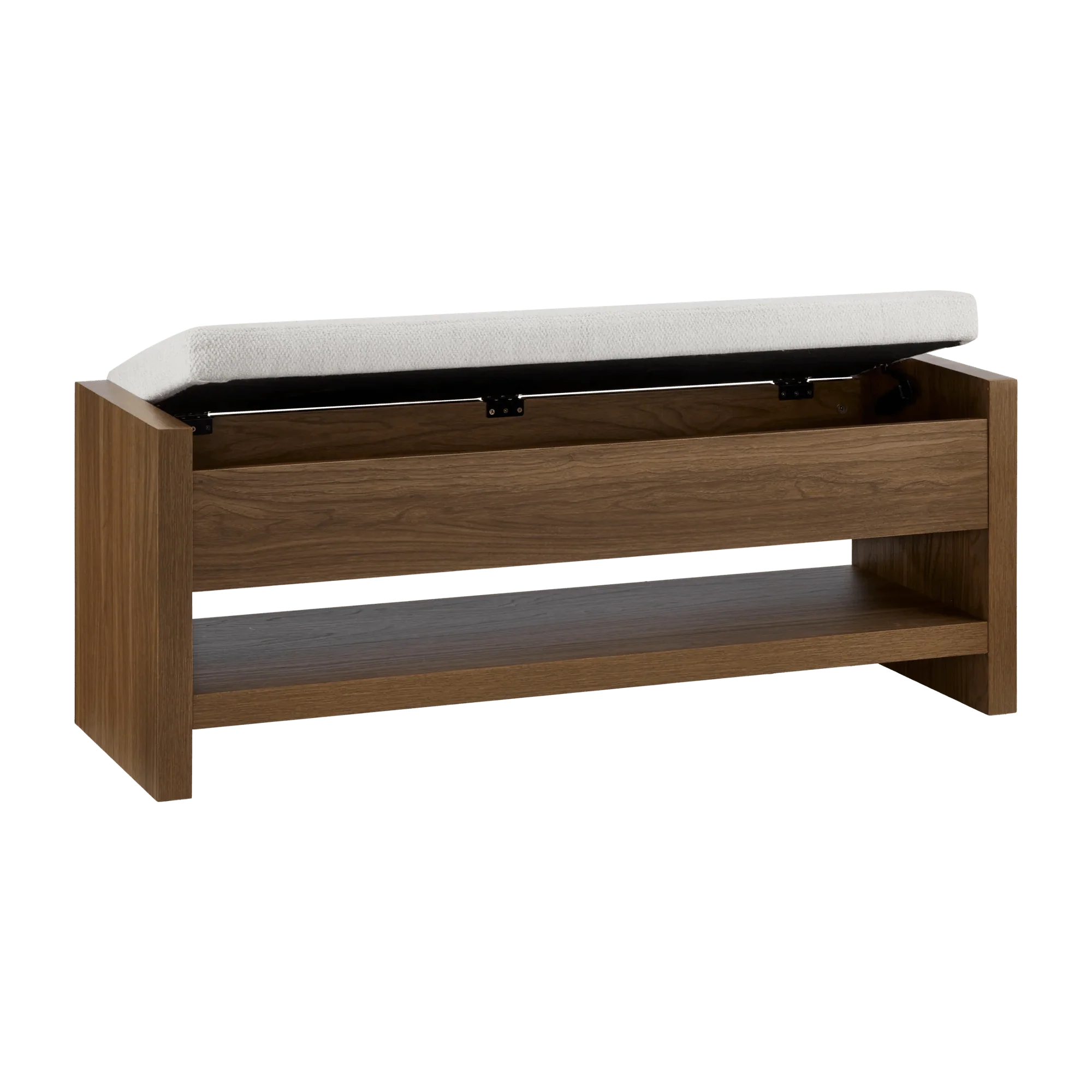 Fabric and Wood Bench - Image 4