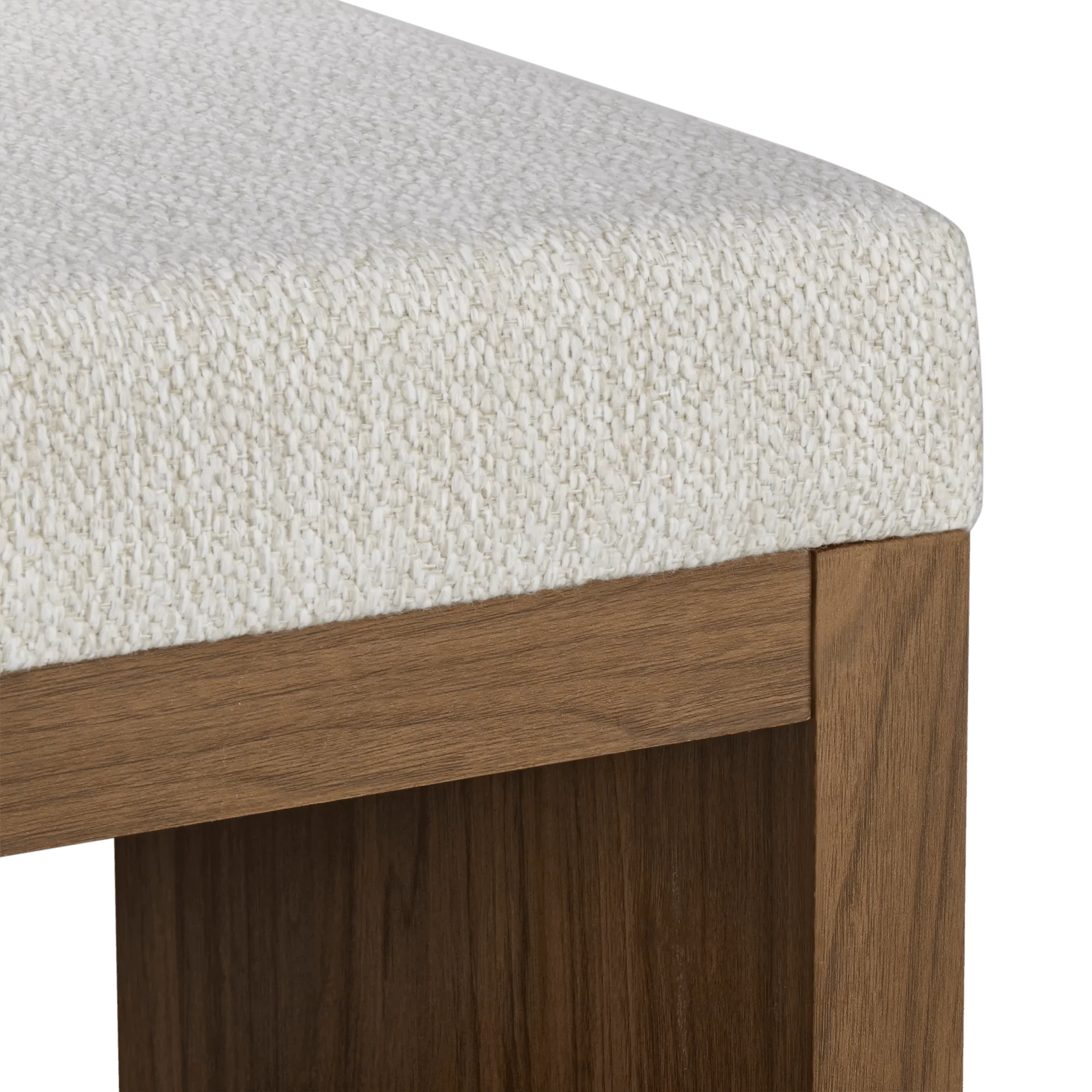 Fabric and Wood Bench with Shoe Rack - Image 3