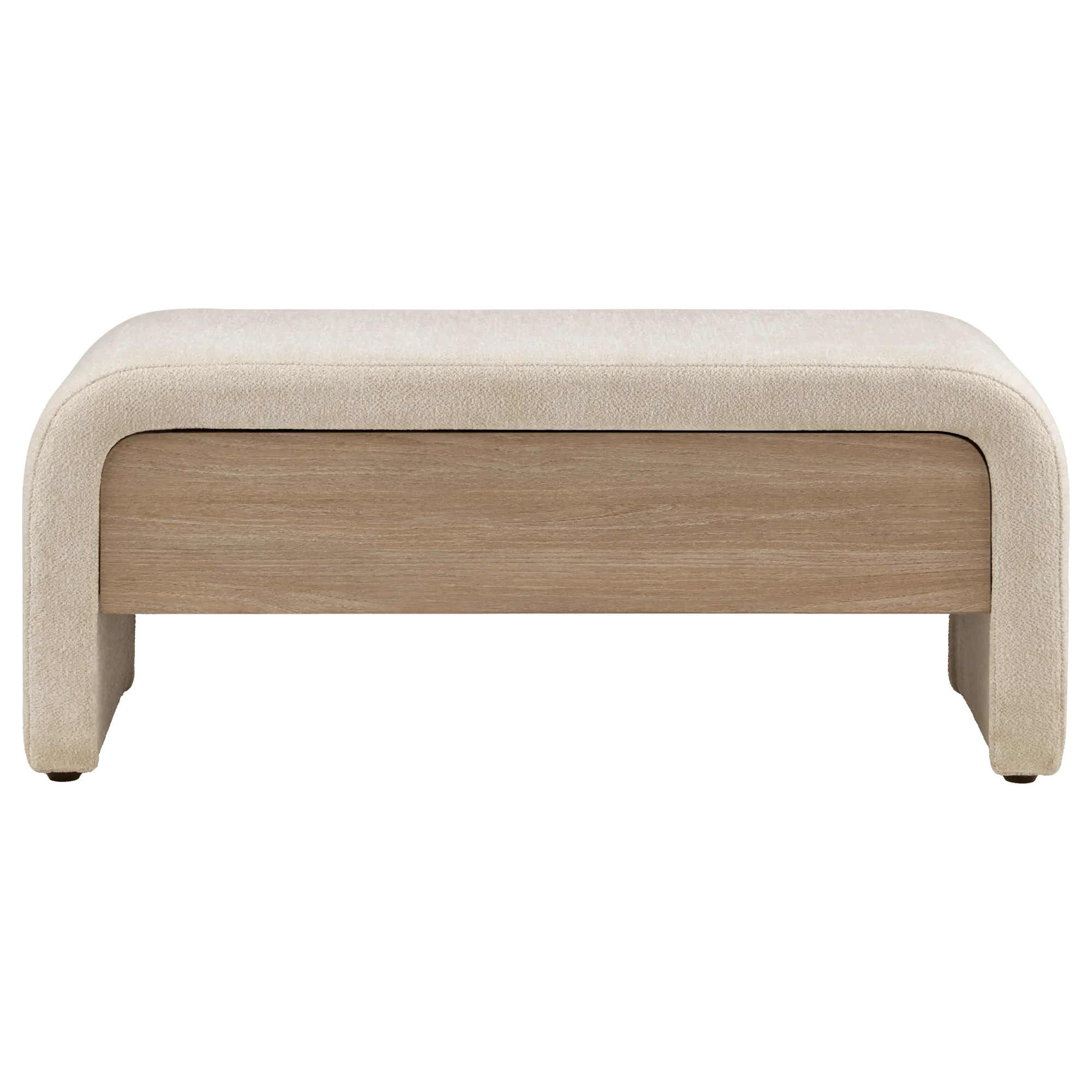 Fabric and Wood Bench with Storage - Image 3