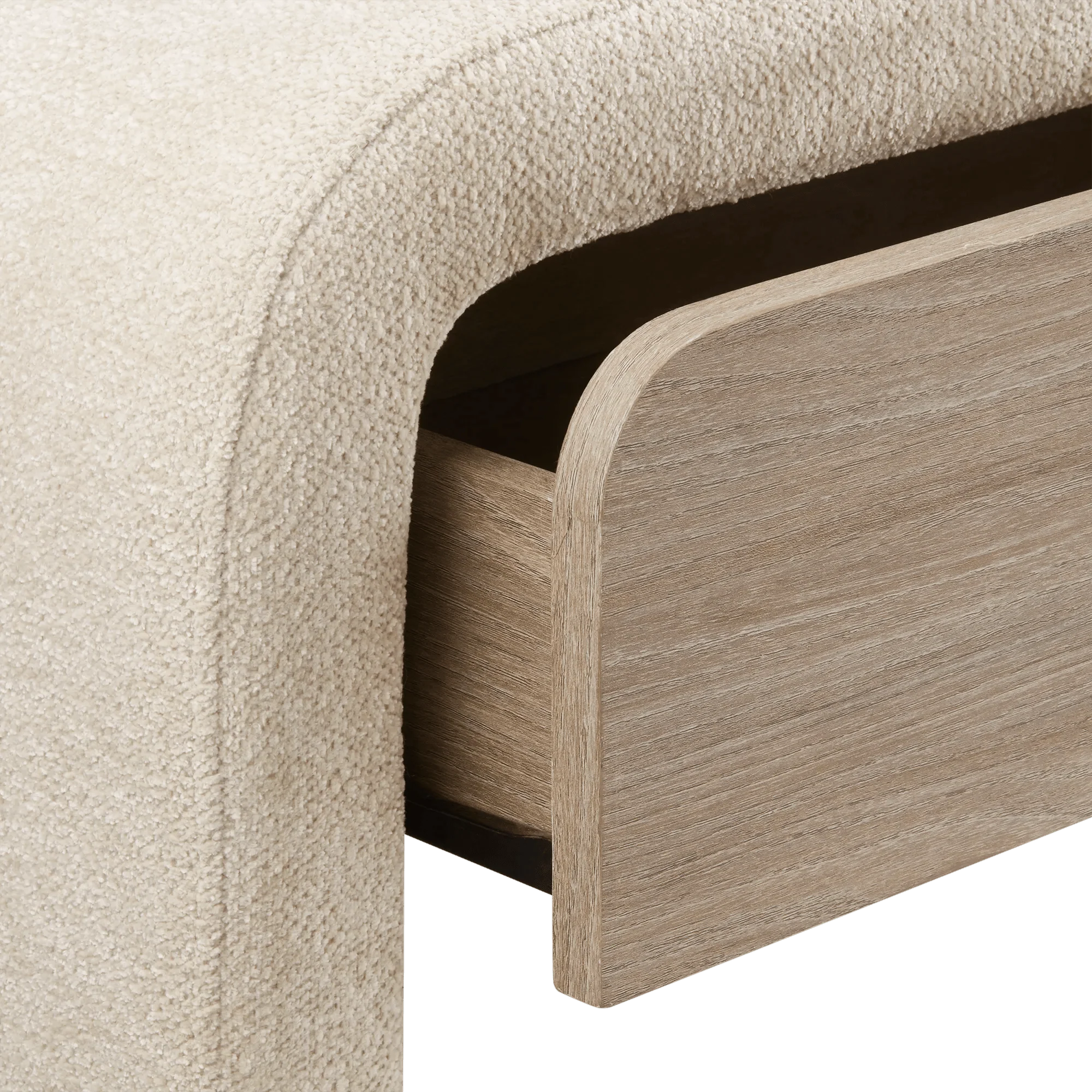 Fabric and Wood Bench with Storage - Image 6
