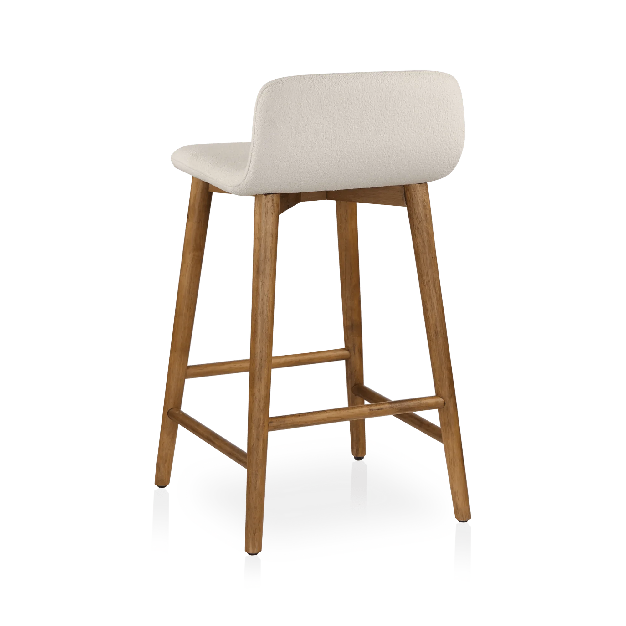 Fabric and Wood Counter Stool - Image 3
