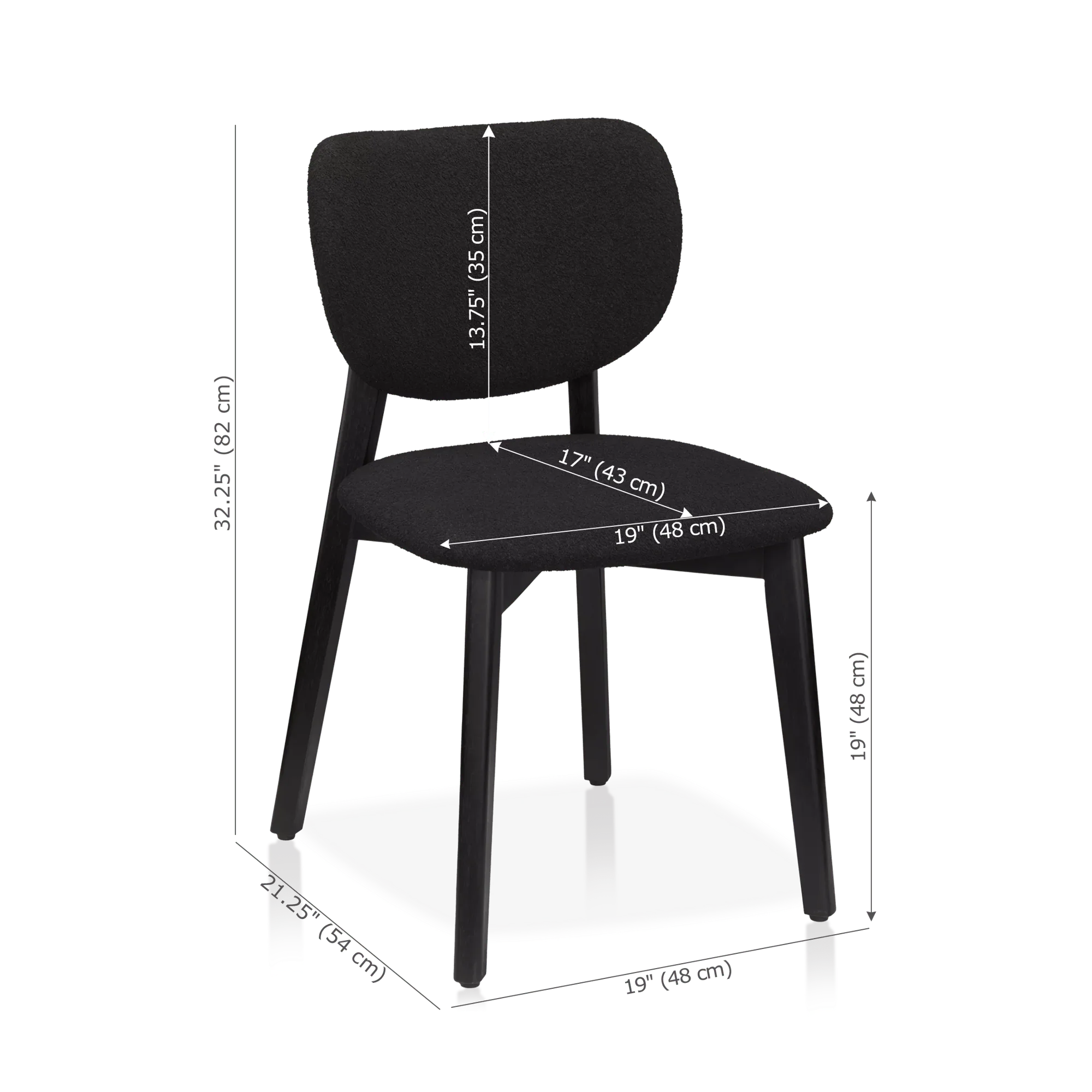 Fabric and Wood Dining Chair - Image 3