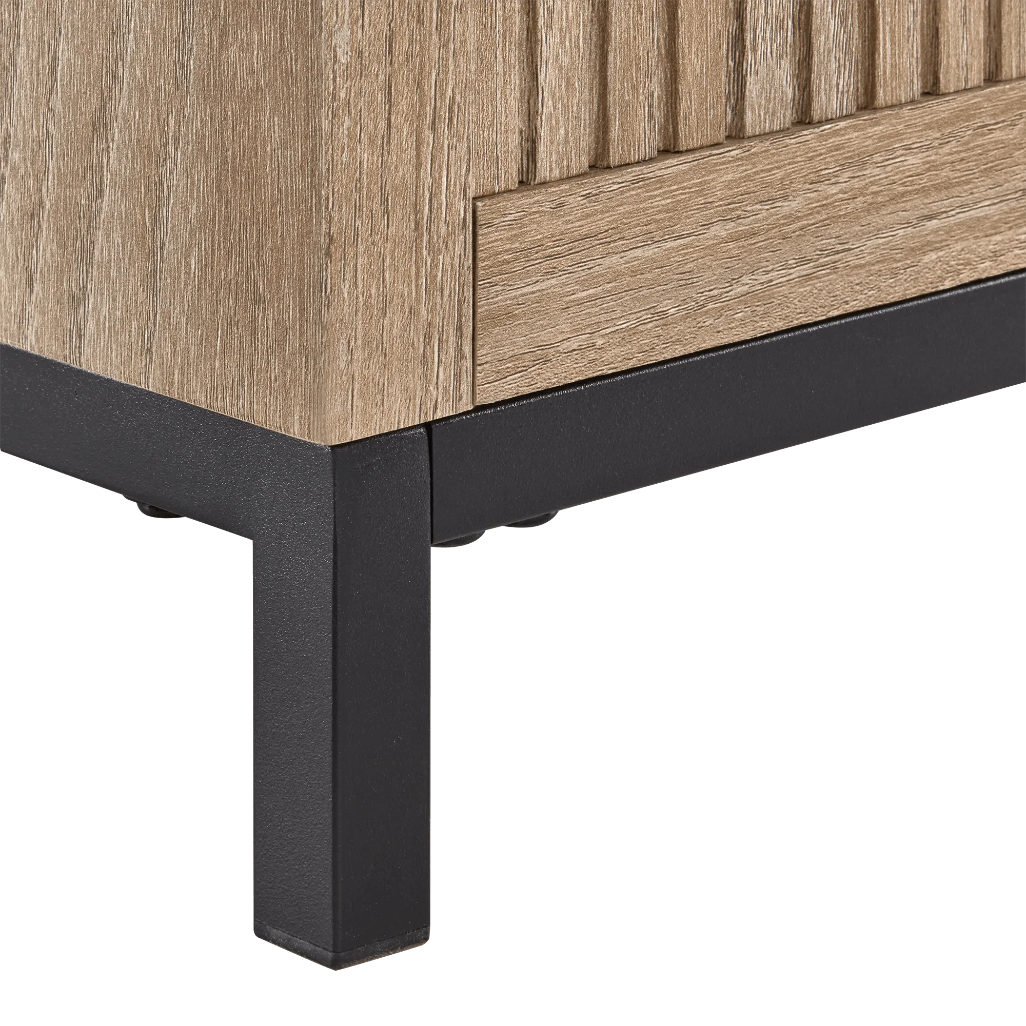 Fabric and Wood Ottoman with Storage - Image 4