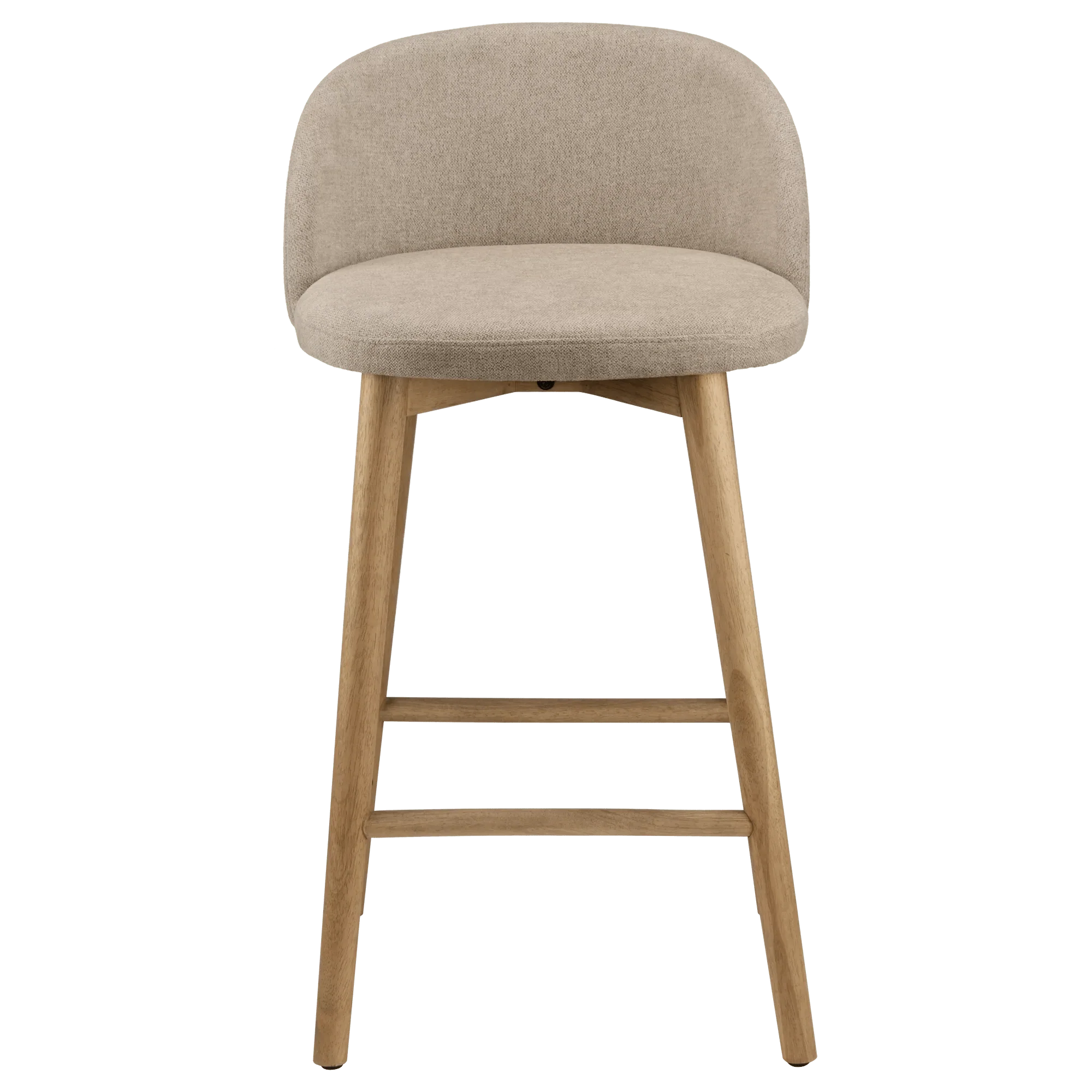 Fabric and Wood Stool - Image 2