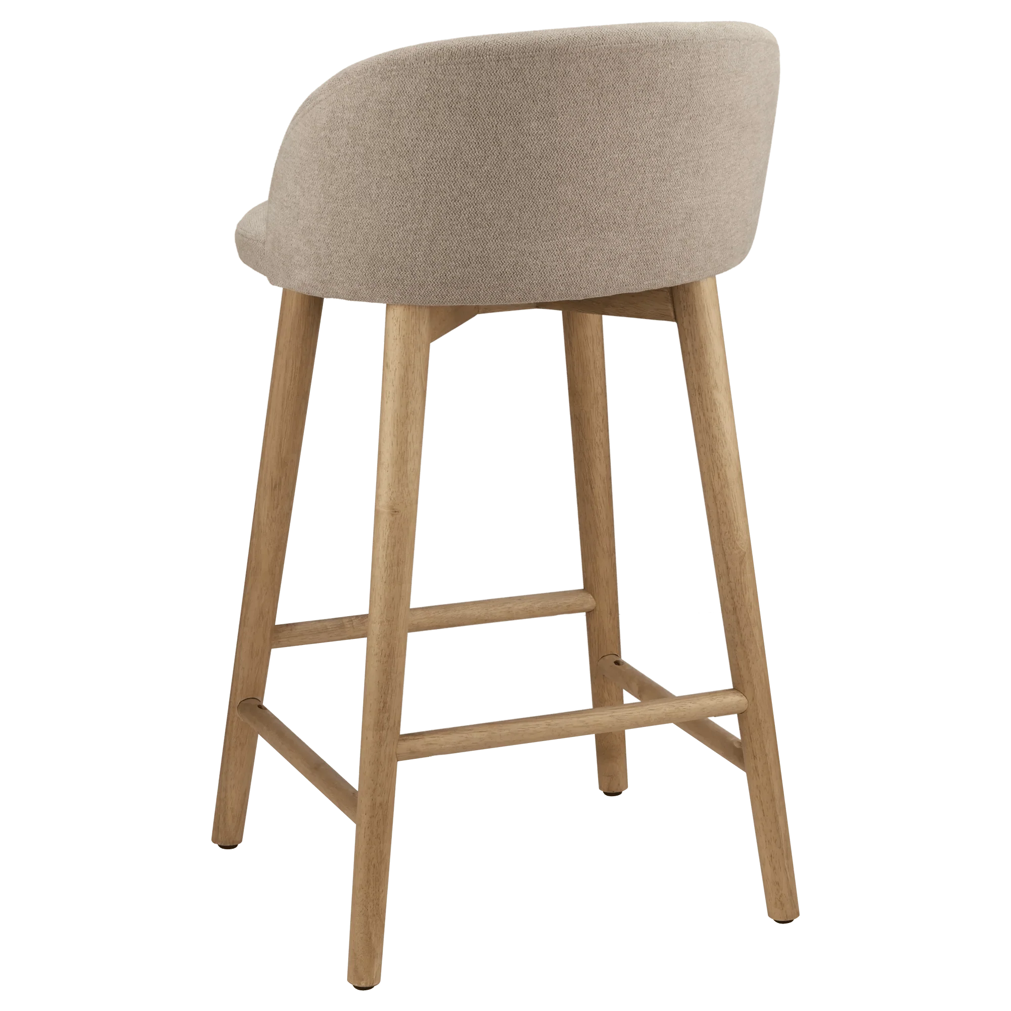 Fabric and Wood Stool - Image 3