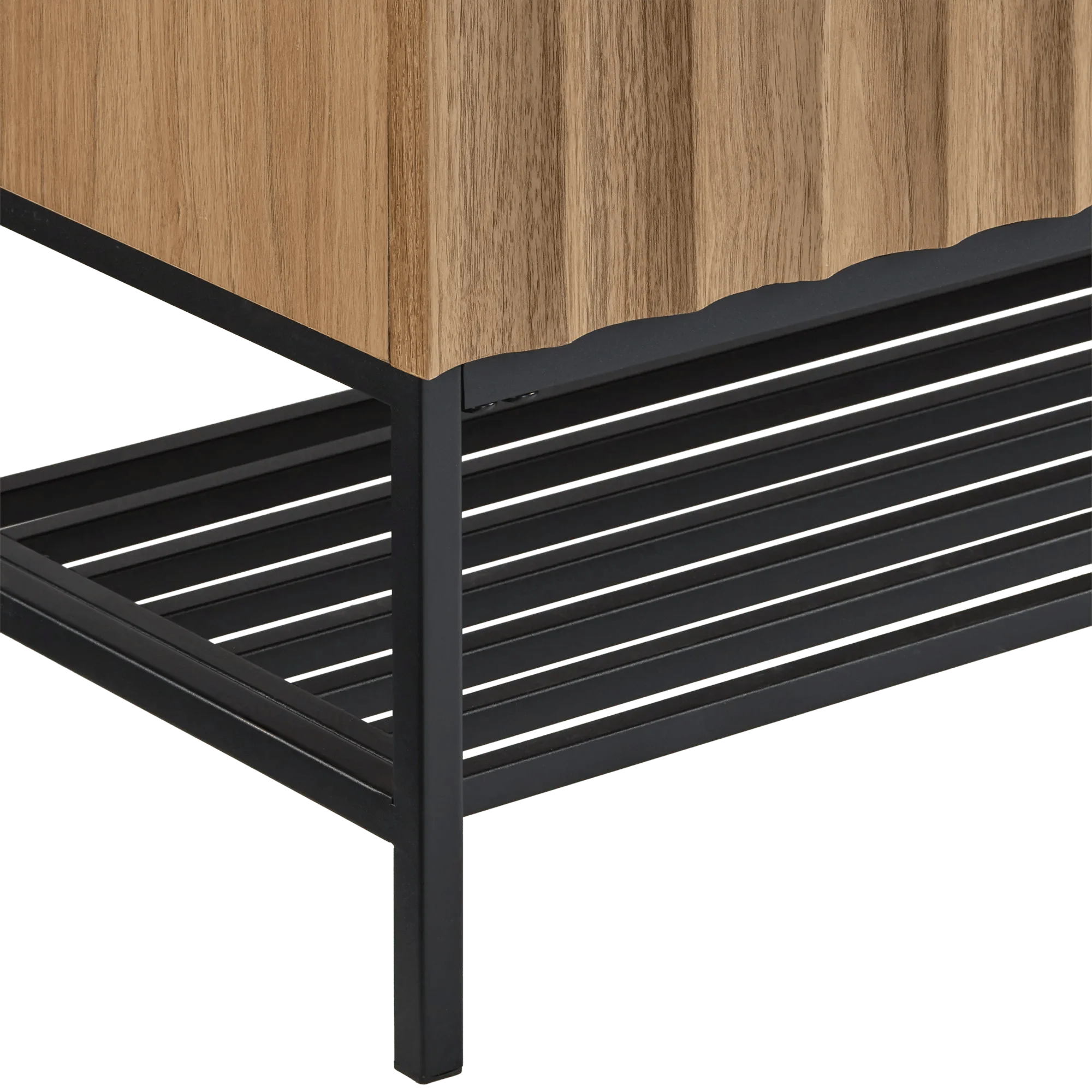 Fabric and Wood Storage Bench - Image 4