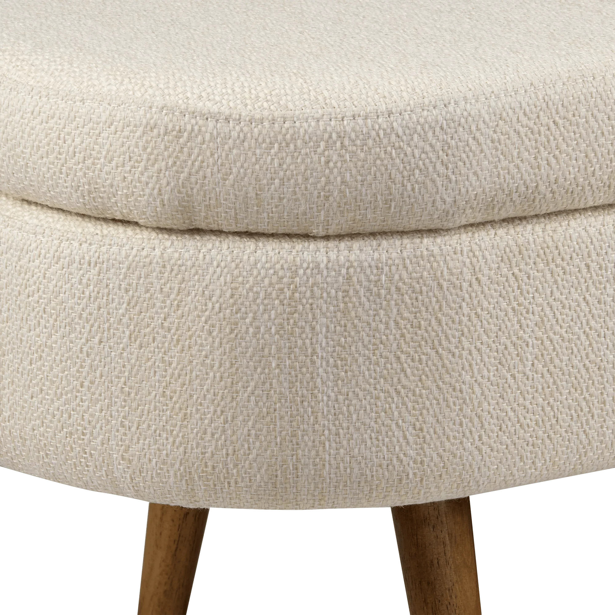 Fabric Storage Bench on Wooden Legs - Image 3