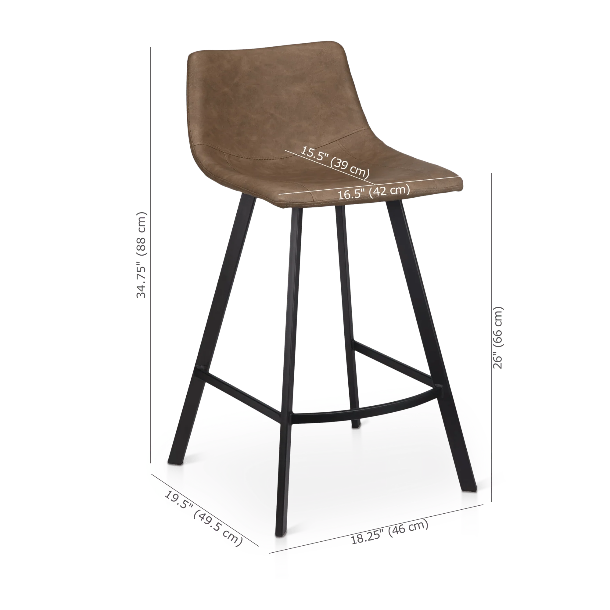 Faux Leather and Metal Bar Stool - Image 6