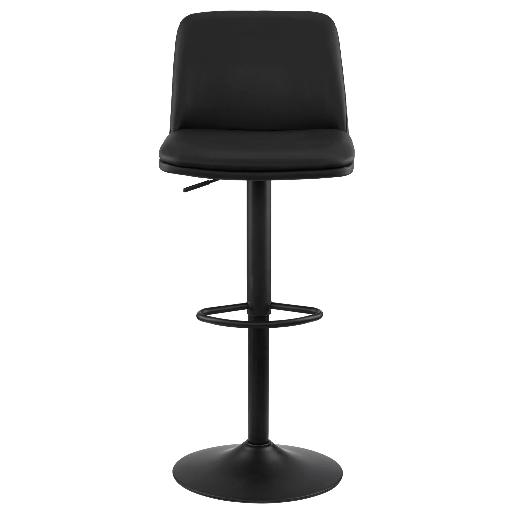 Black Faux Leather and Metal Bar Stool - Image 5
