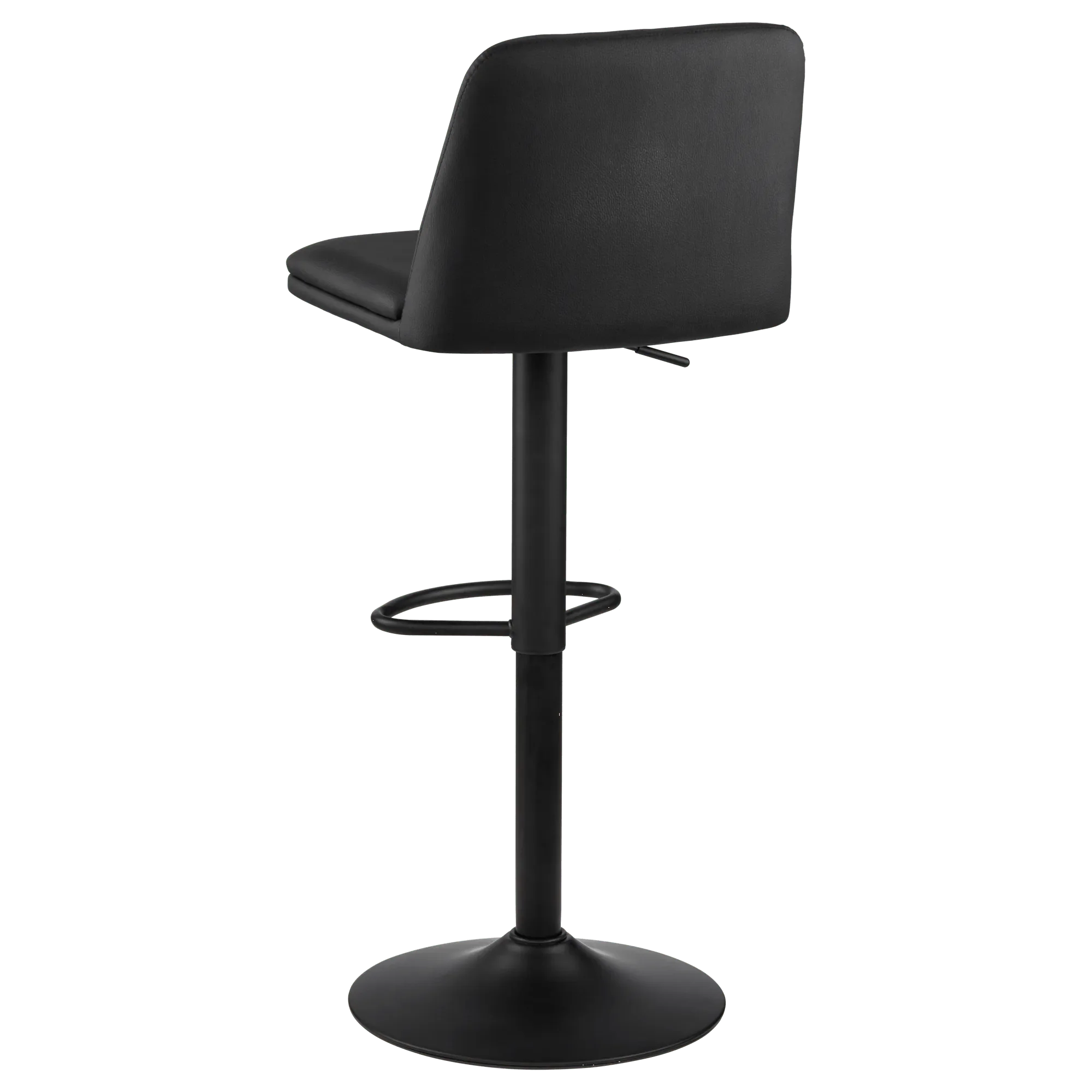 Black Faux Leather and Metal Bar Stool - Image 6