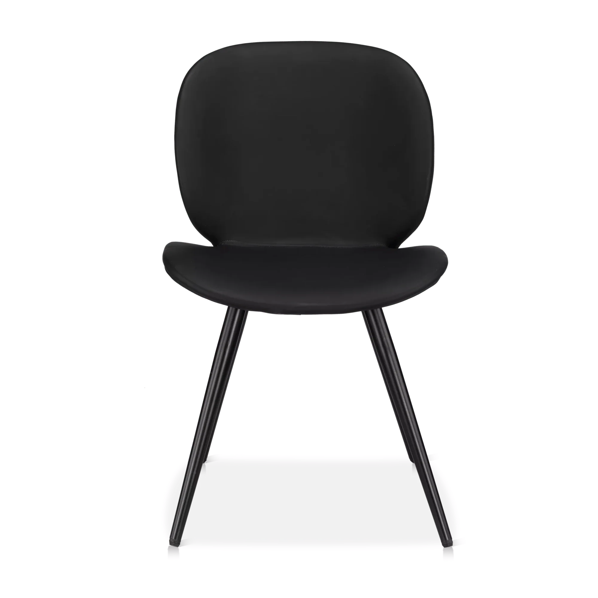 Black Faux Leather and Metal Chair - Image 5