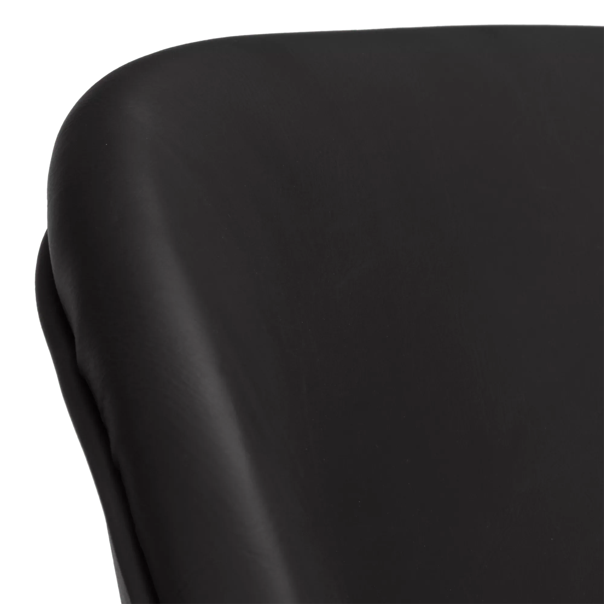 Black Faux Leather and Metal Chair - Image 7