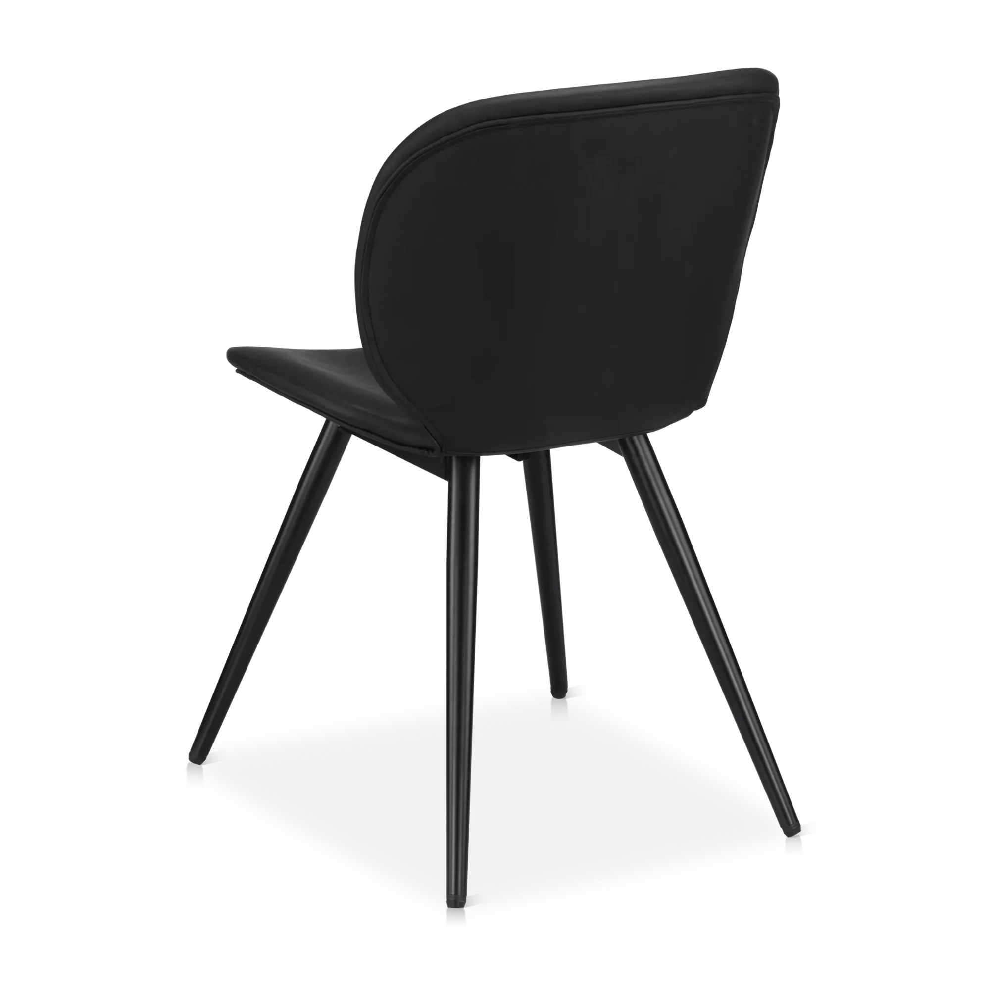 Black Faux Leather and Metal Chair - Image 9