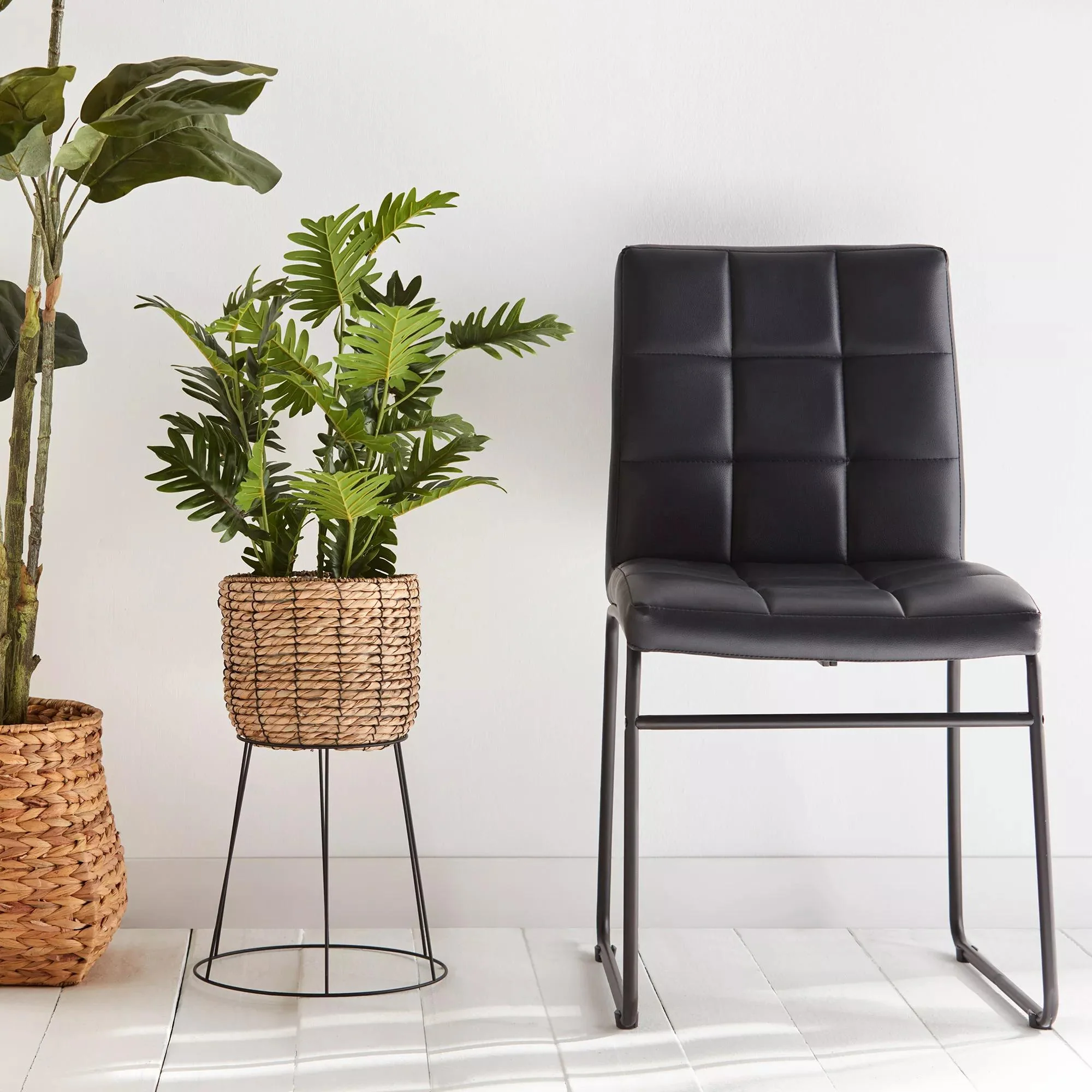 Faux Leather and Metal Dining Chair - Image 5
