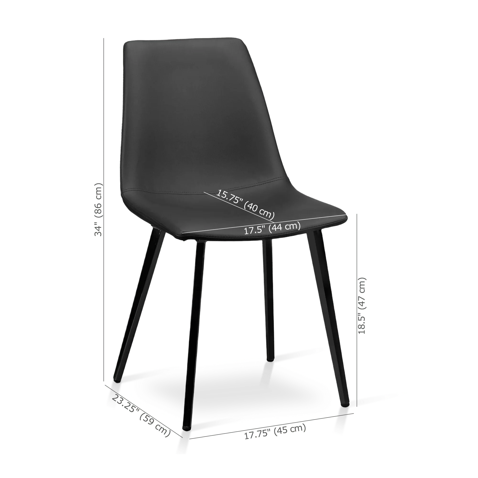 Faux Leather and Metal Dining Chair - Image 4