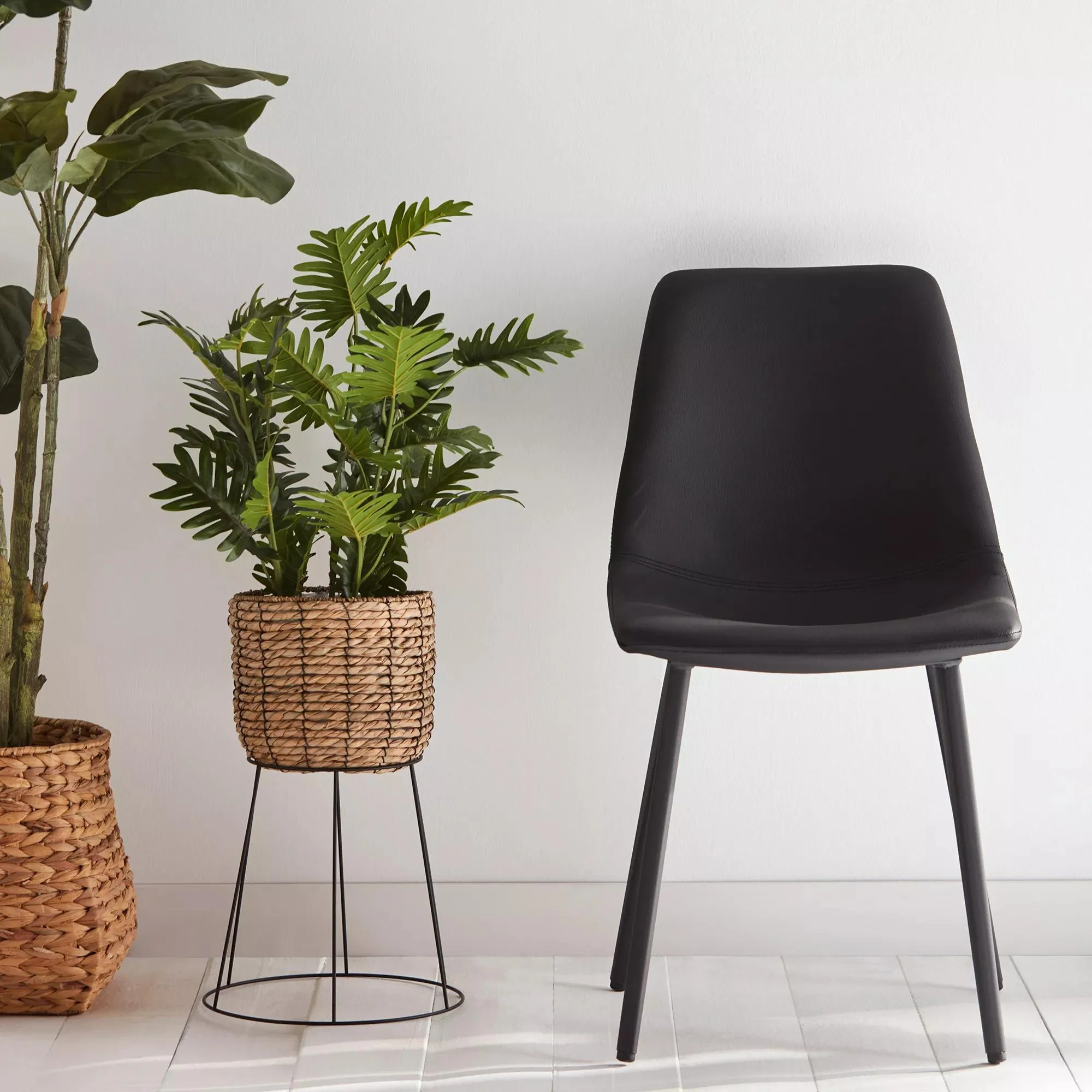 Faux Leather and Metal Dining Chair - Image 5