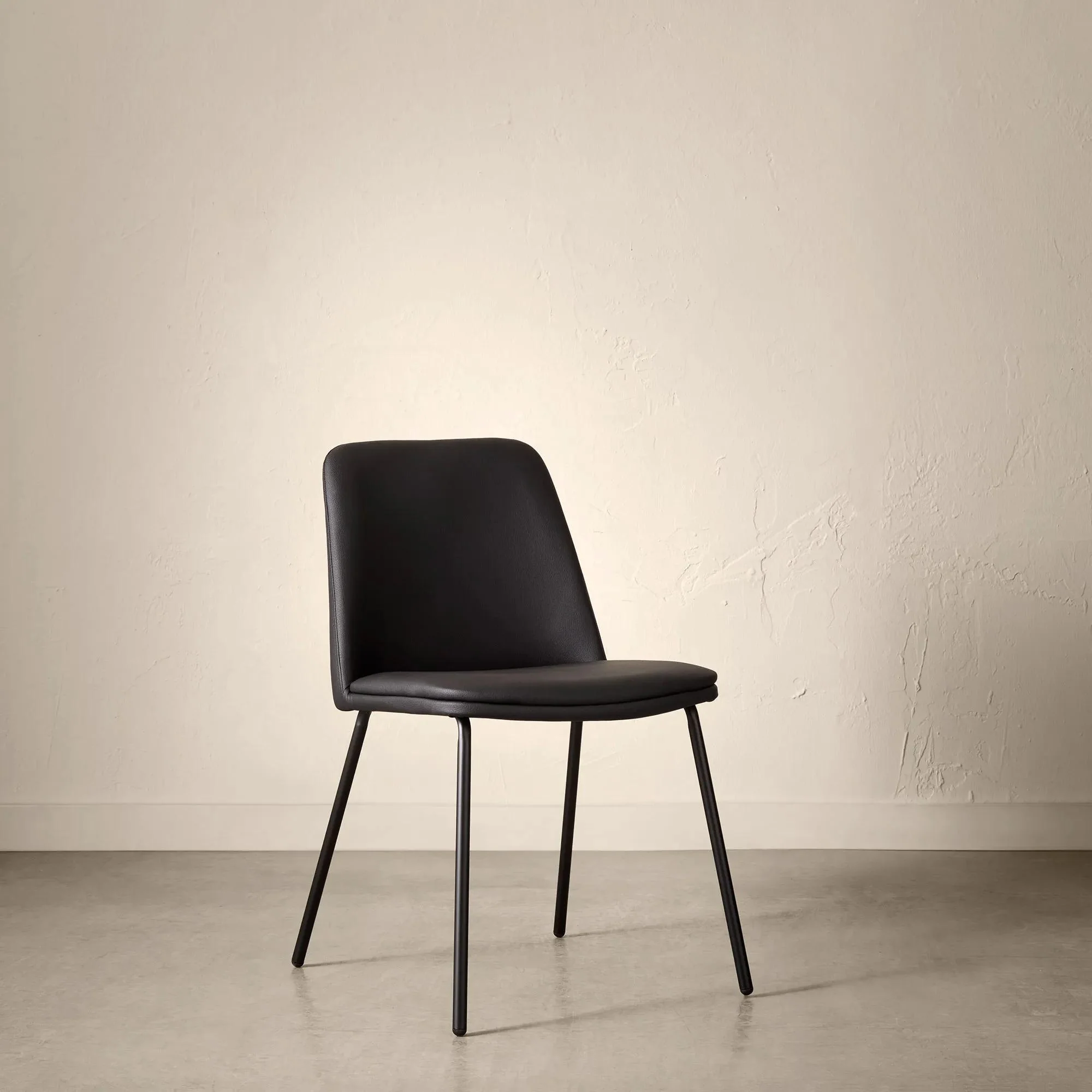 Black Faux Leather and Metal Dining Chair - Image 4