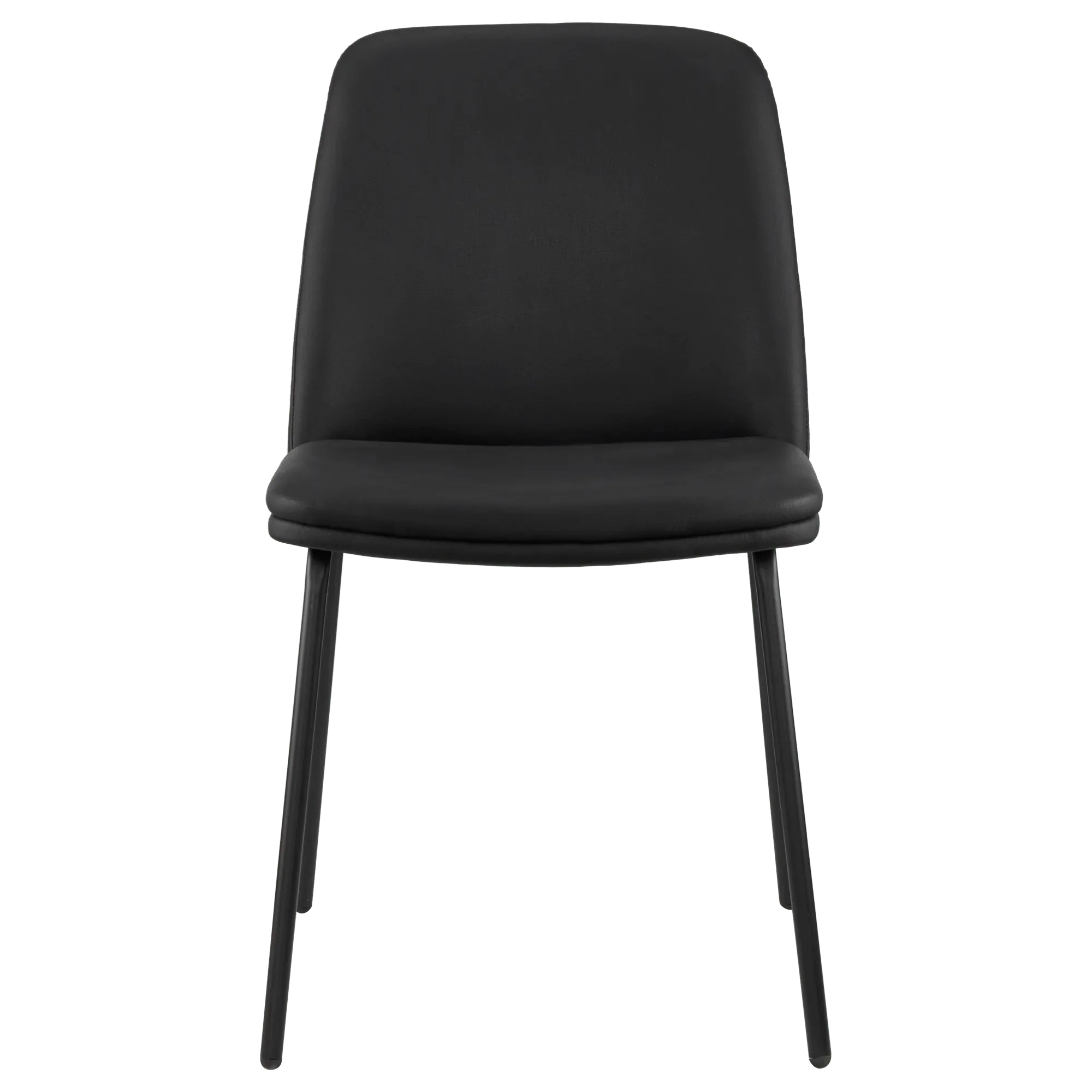 Black Faux Leather and Metal Dining Chair - Image 5