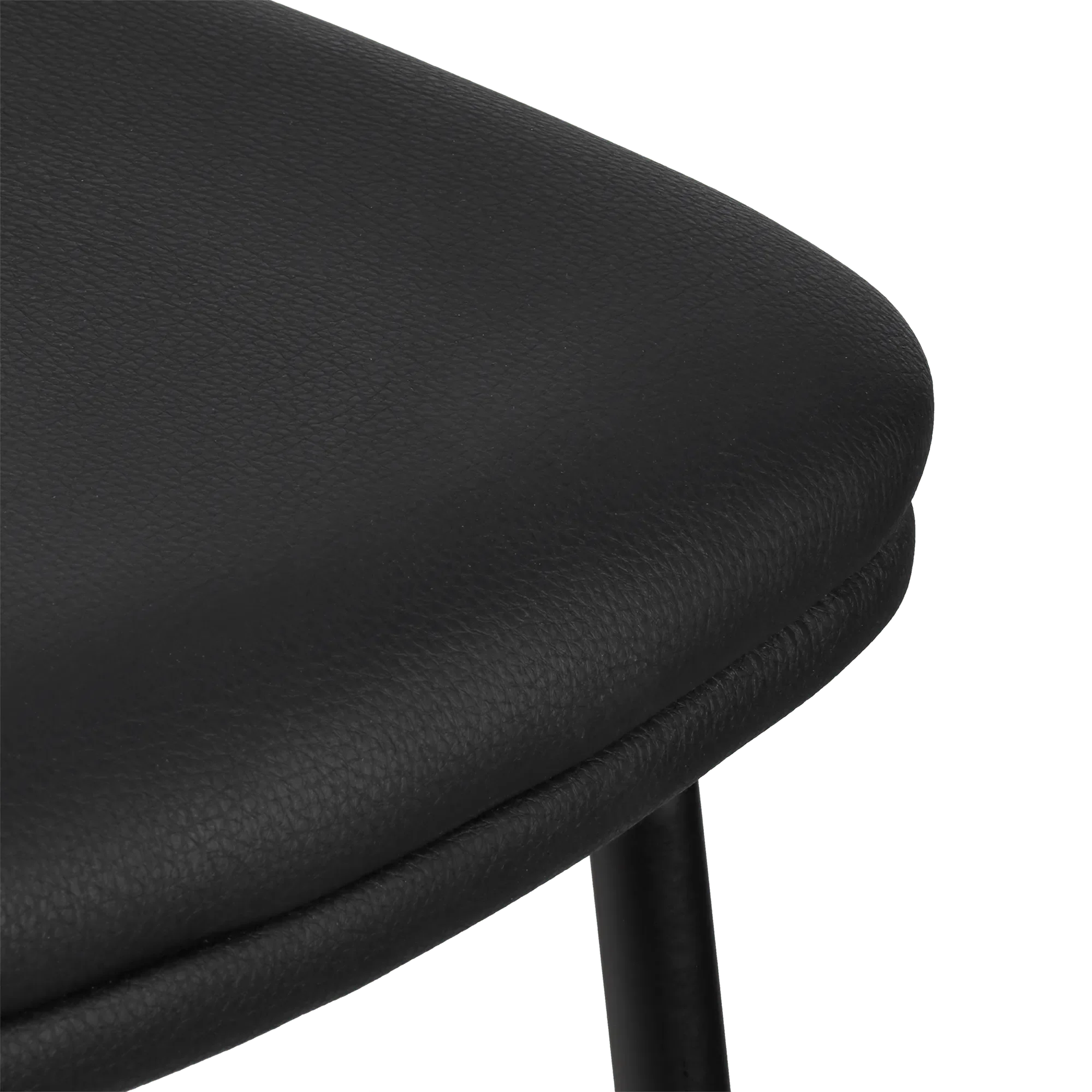 Black Faux Leather and Metal Dining Chair - Image 6