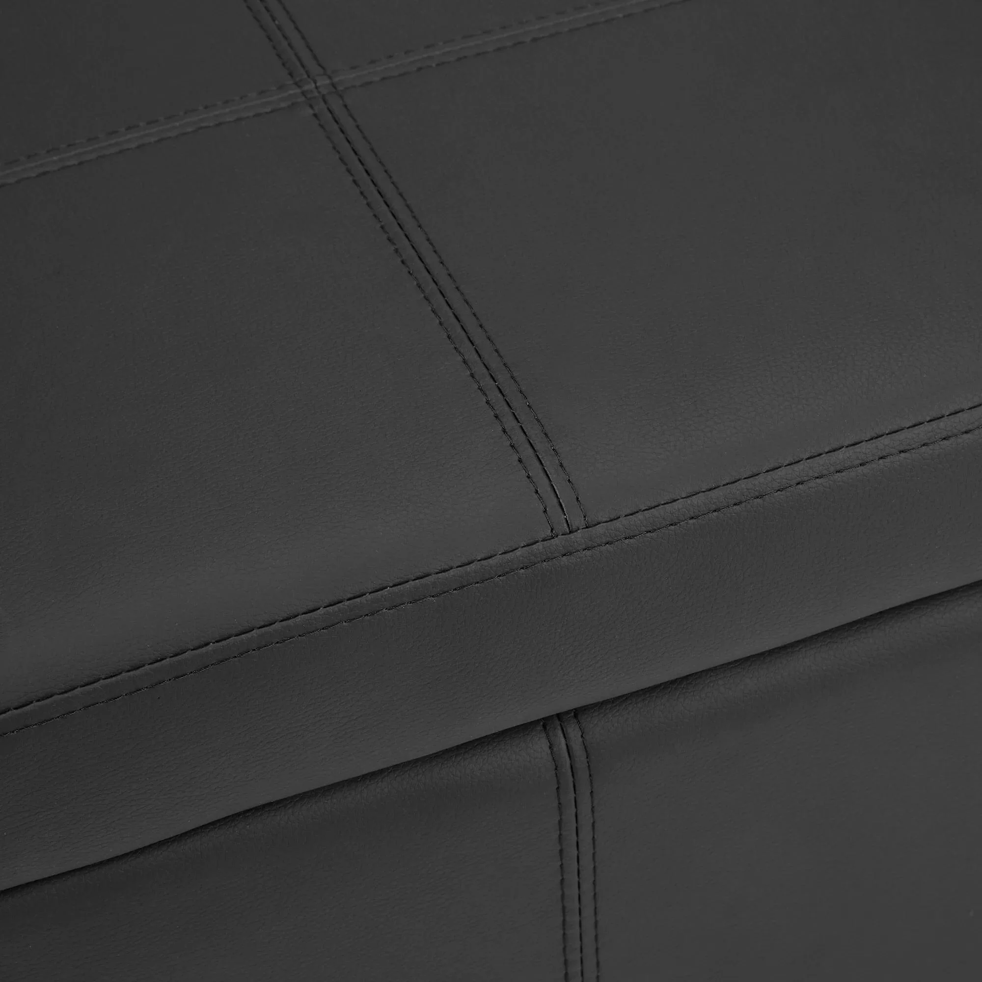 Black Faux Leather Storage Bench - Image 5