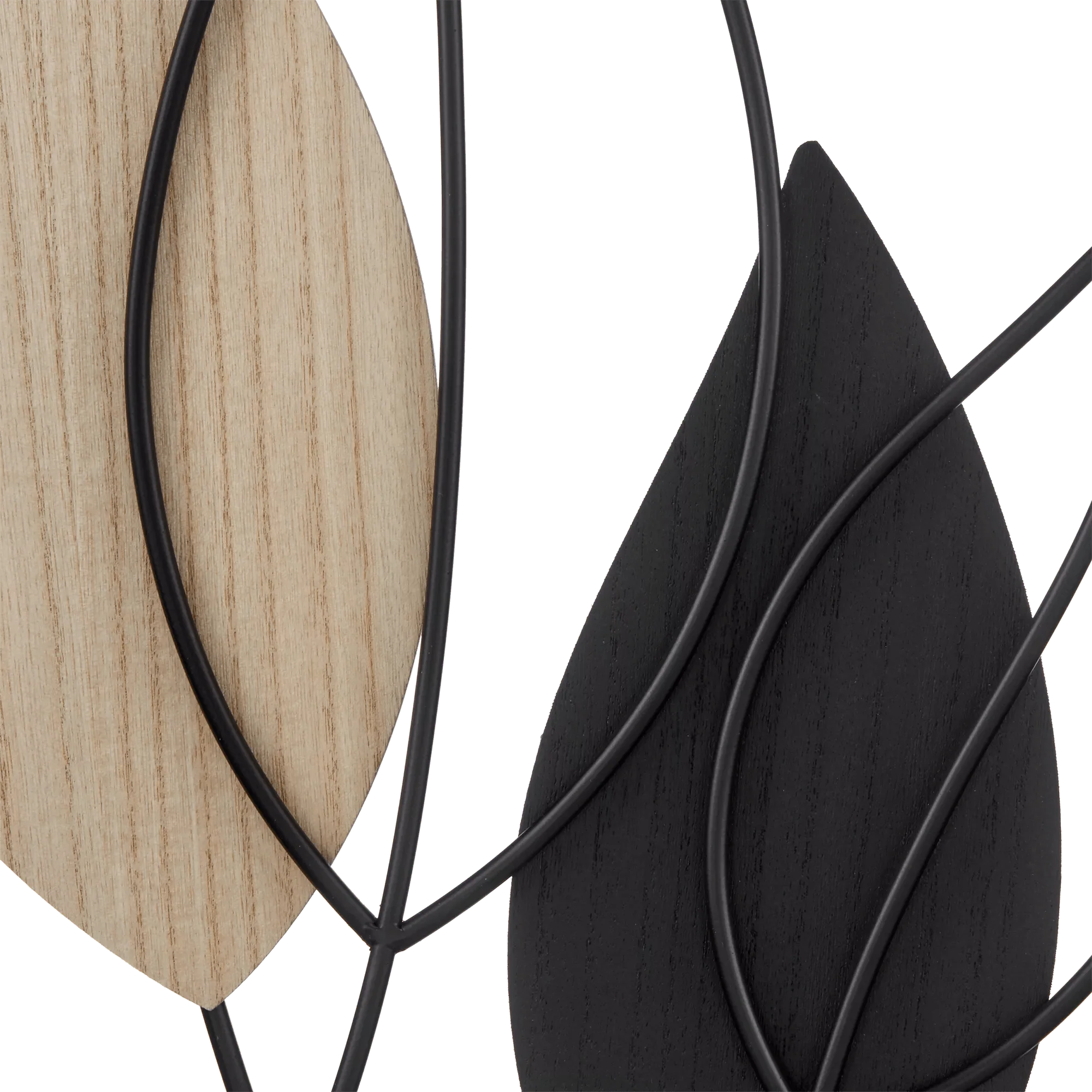 Framed Metal & Wood Leaves Wall Art - Image 2
