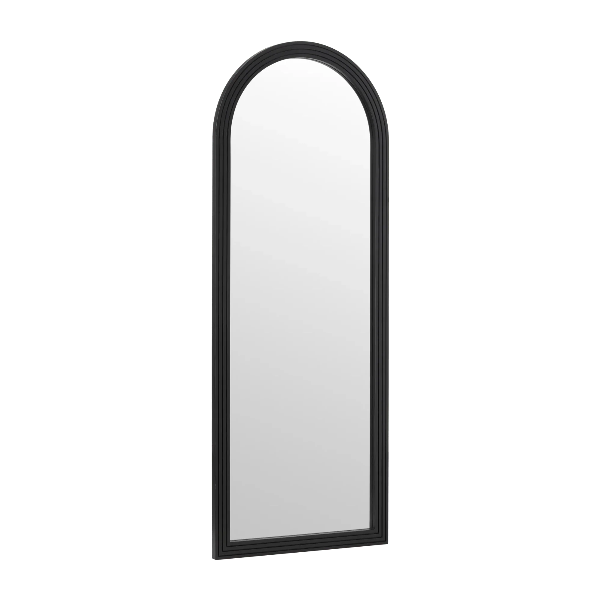 Full-length arched mirror with black scalloped frame - Image 2