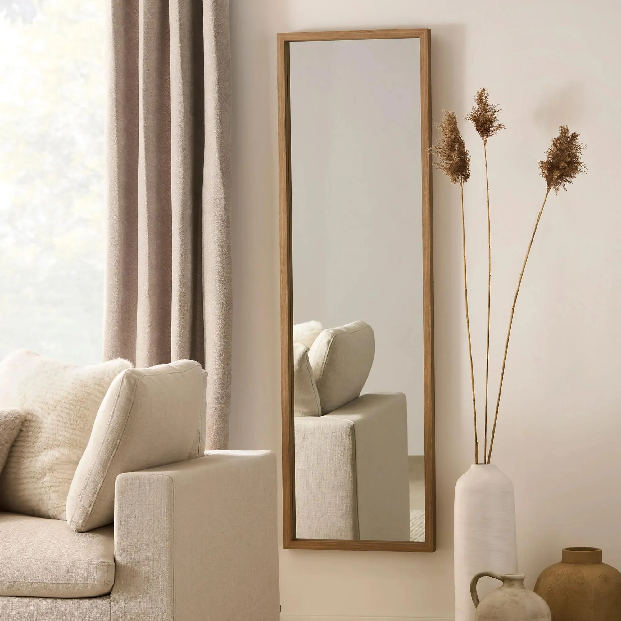 Full-Size Mirror with Wood Frame - Image 2