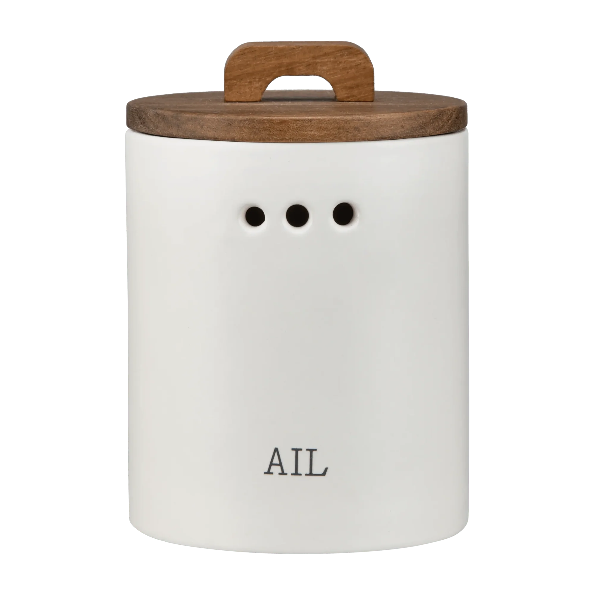 Garlic Storage Jar with Wooden Lid