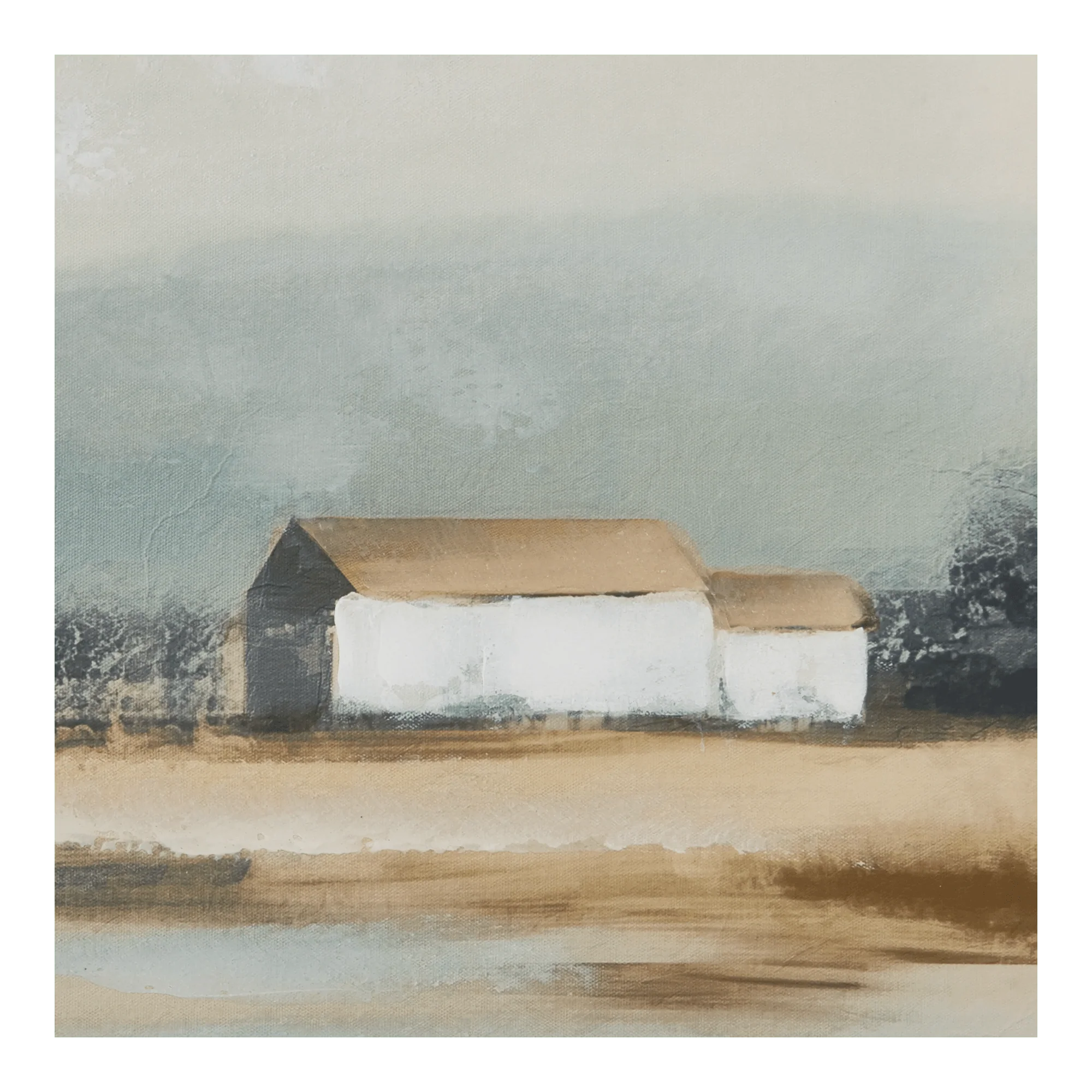 Gel-Embellished Country Landscape Framed Art - Image 2