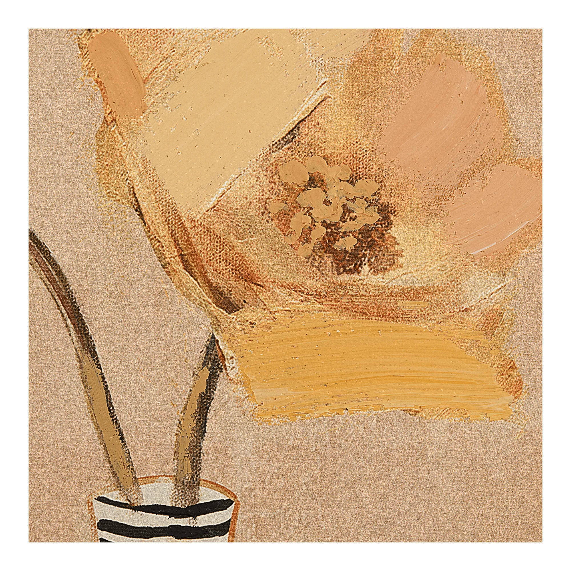 Gel-Embellished Flowers in Striped Vase Framed Art - Image 2