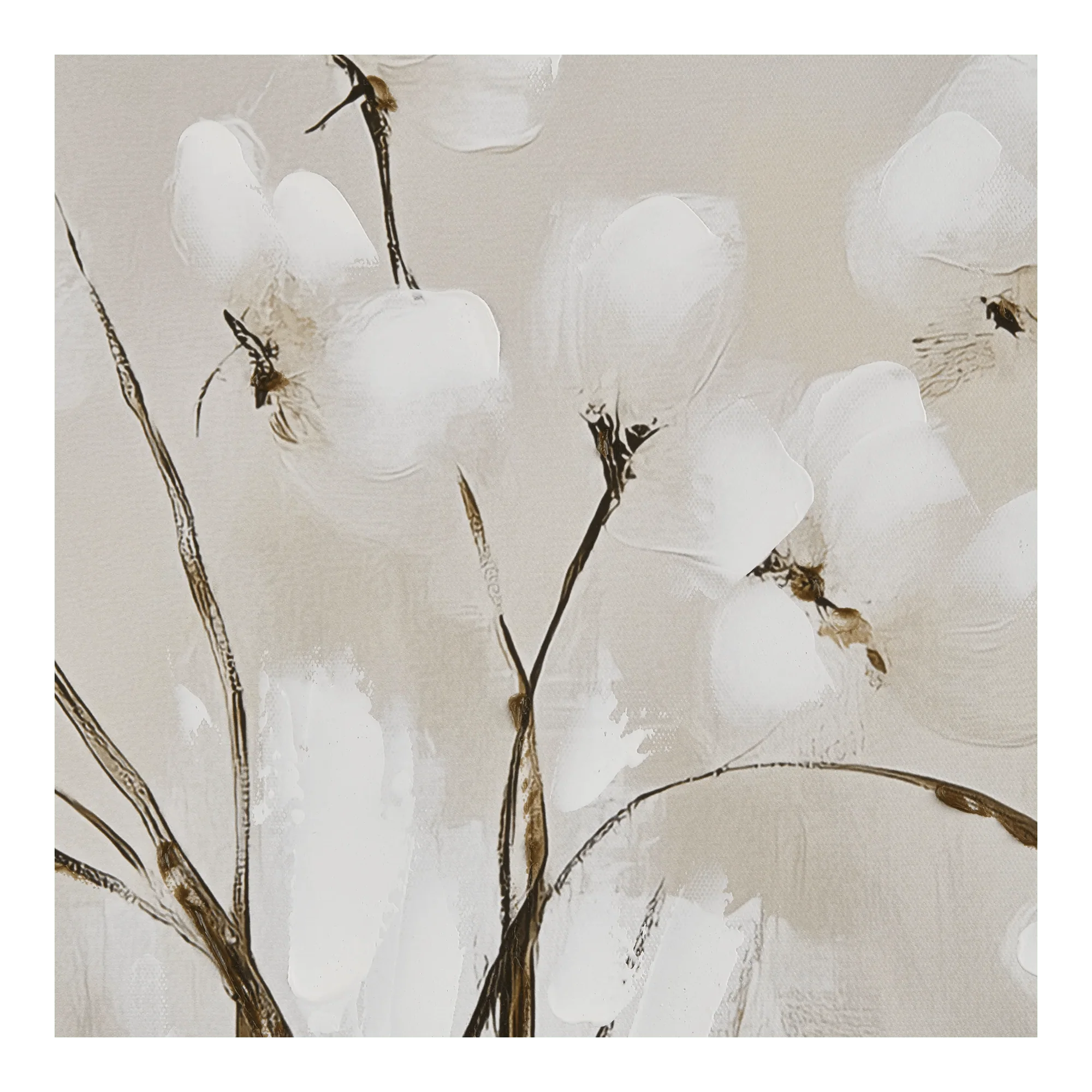 Gel-Embellished White Flowers Art - Image 2