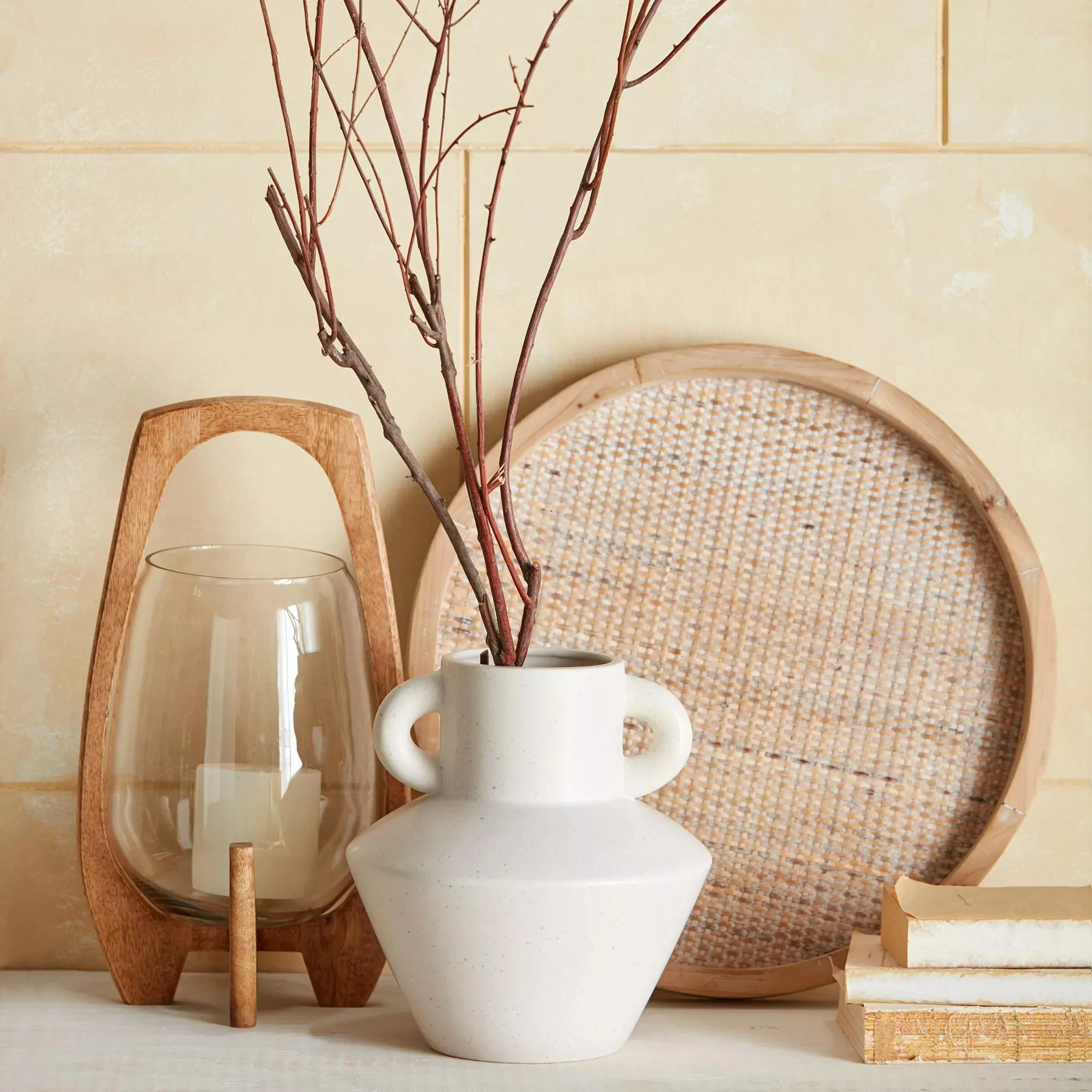 Glass Candle Holder with Wooden Base - Image 3