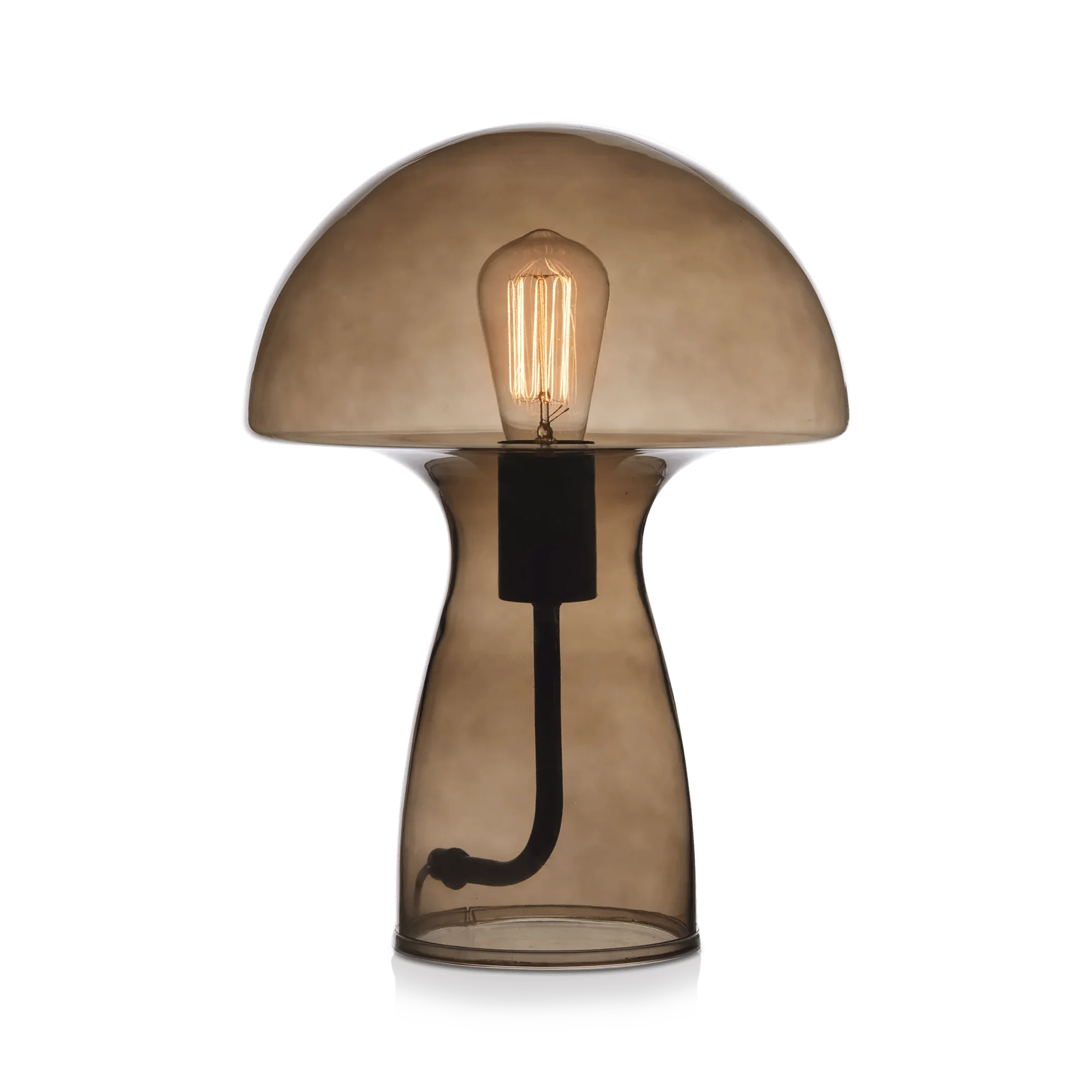 Brown Glass Mushroom Table Lamp - Image 3