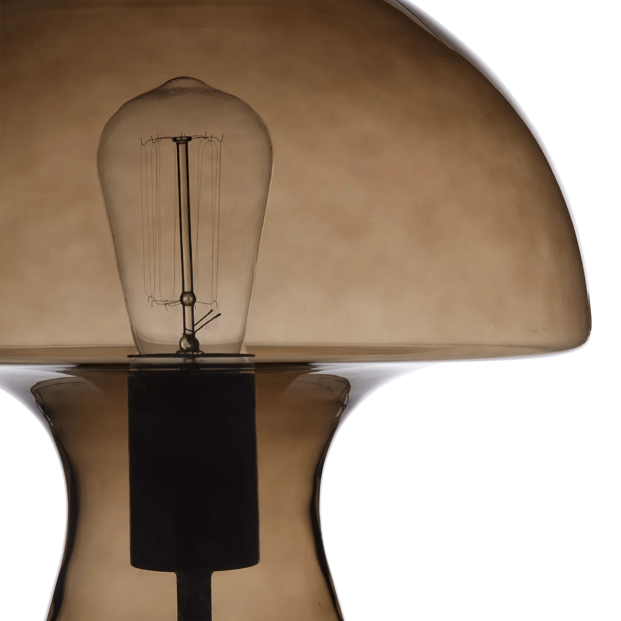 Brown Glass Mushroom Table Lamp - Image 5