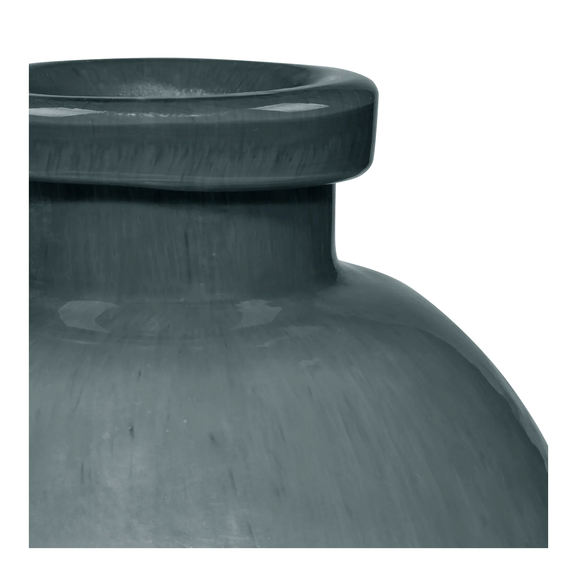 Glossy Dark Green Glass Decorative Vase - Image 3