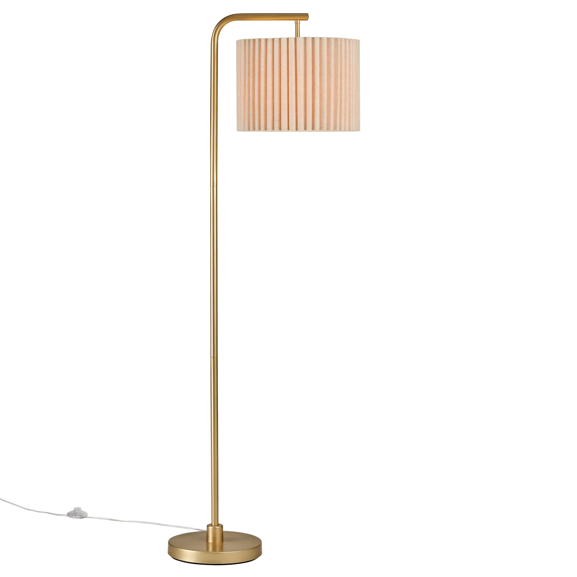 Gold Floor Lamp Pleated Shade - Image 3