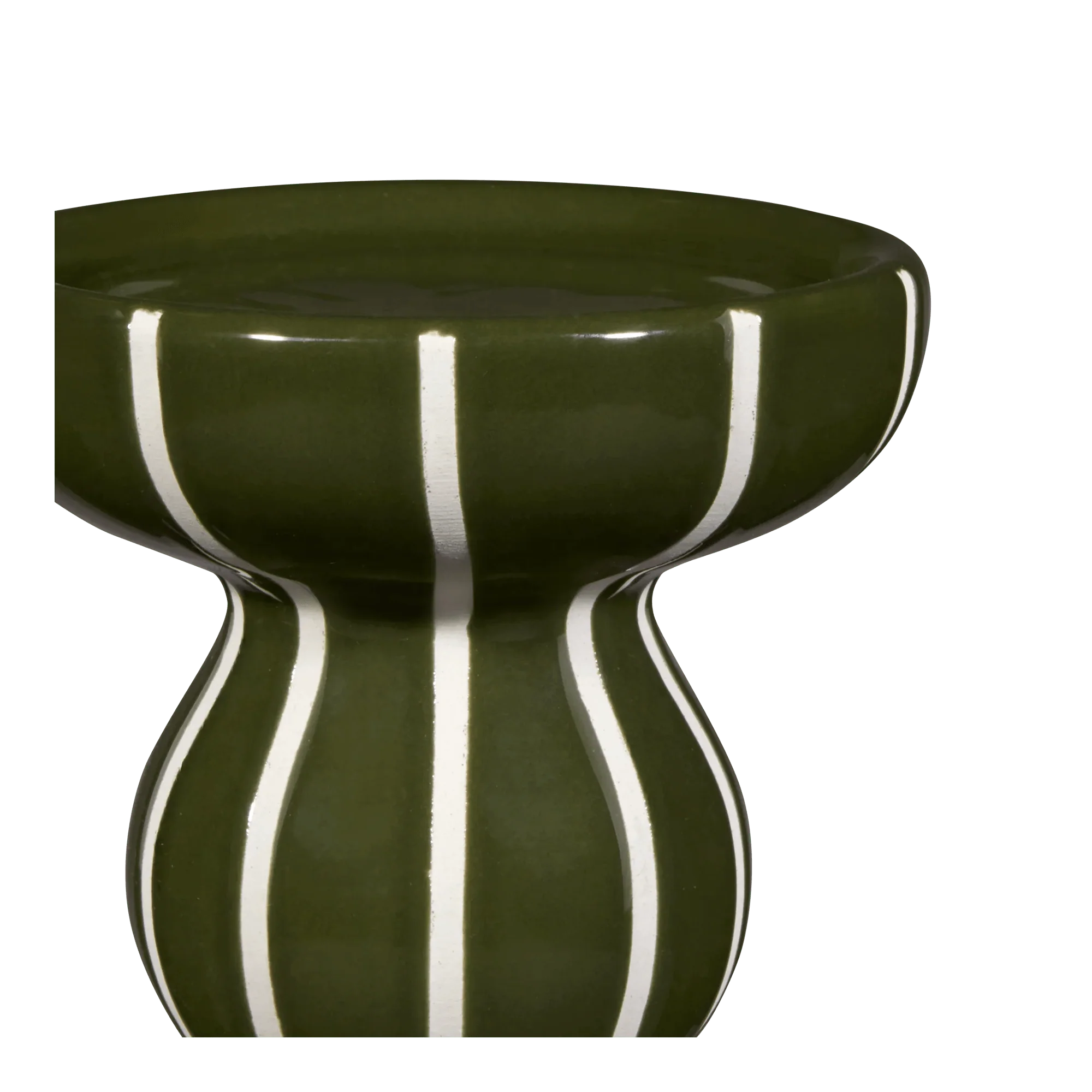 Green Wavy Ceramic Candle Holder - Image 3