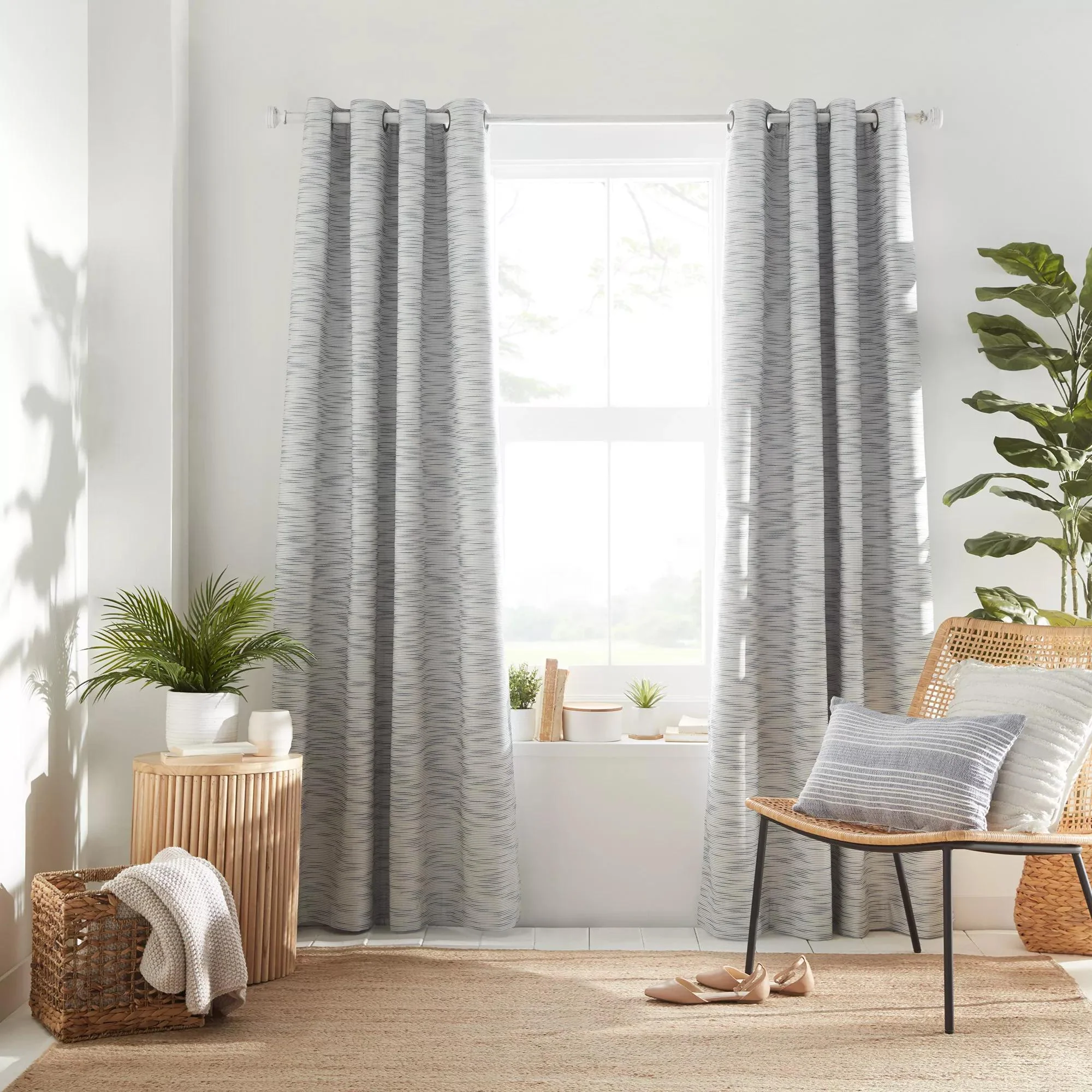 Blue Hadas Grommet Blackout Curtain - Image 2