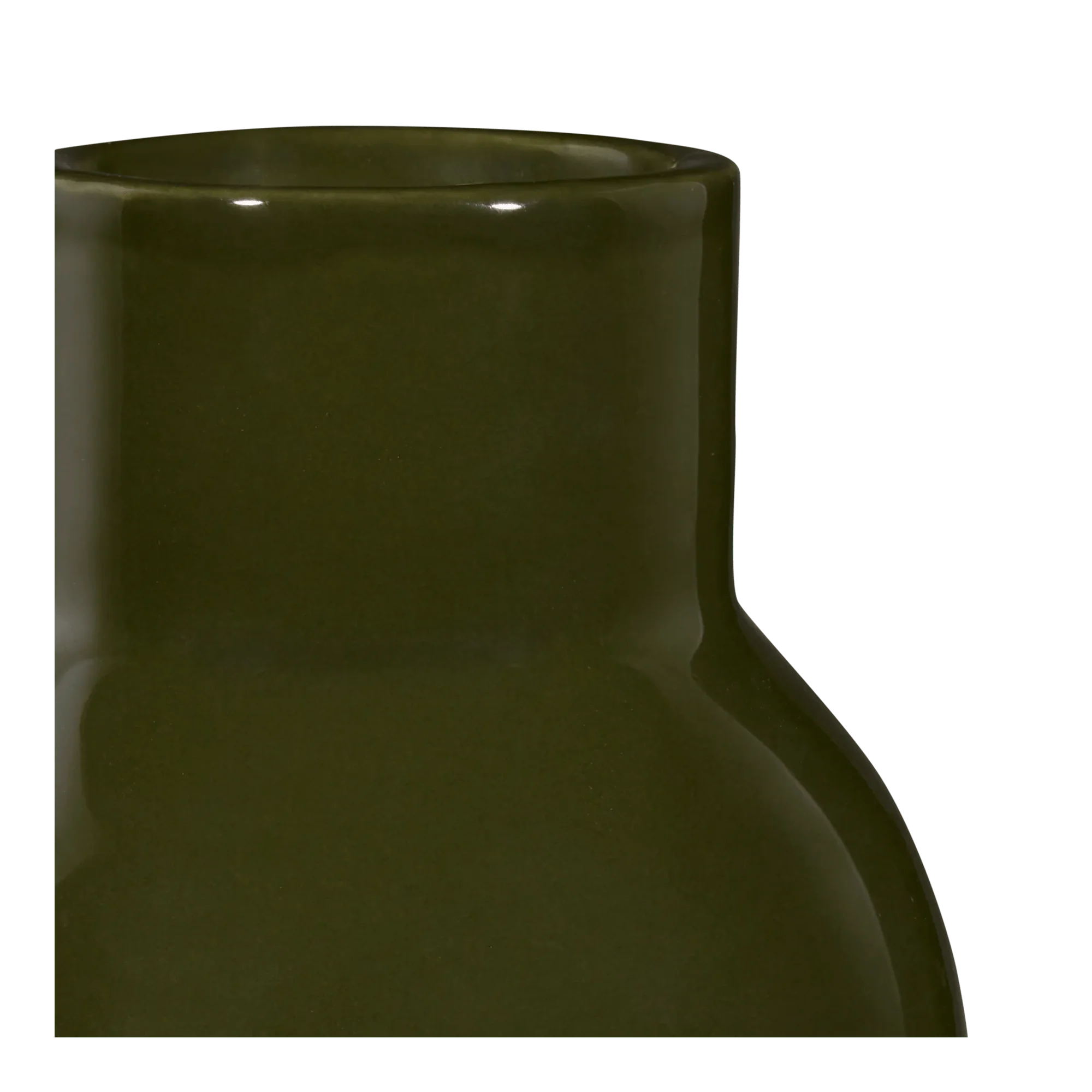 Hourglass Green Ceramic Vase - Image 3