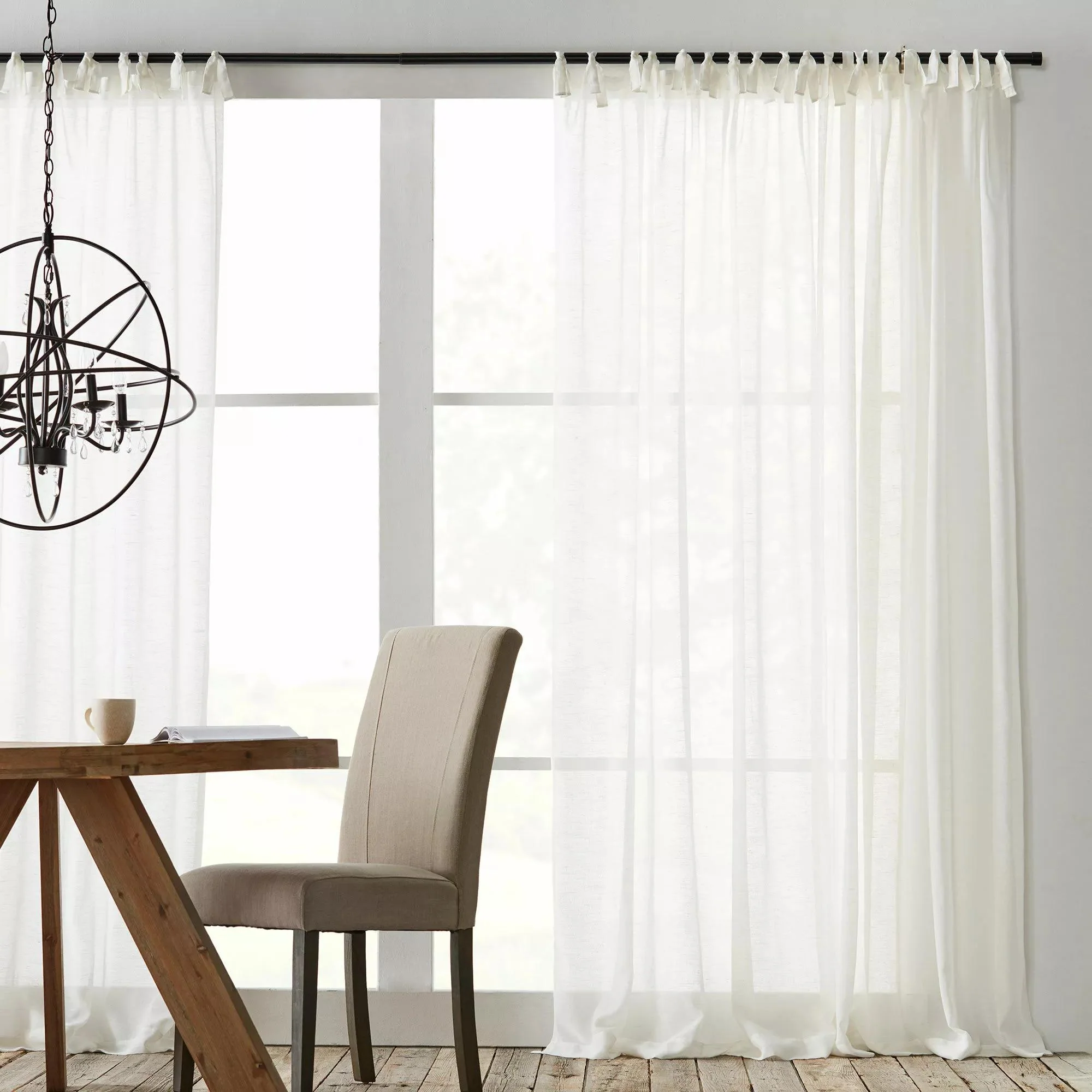 Jessica Tie Top Sheer Curtain - Image 3