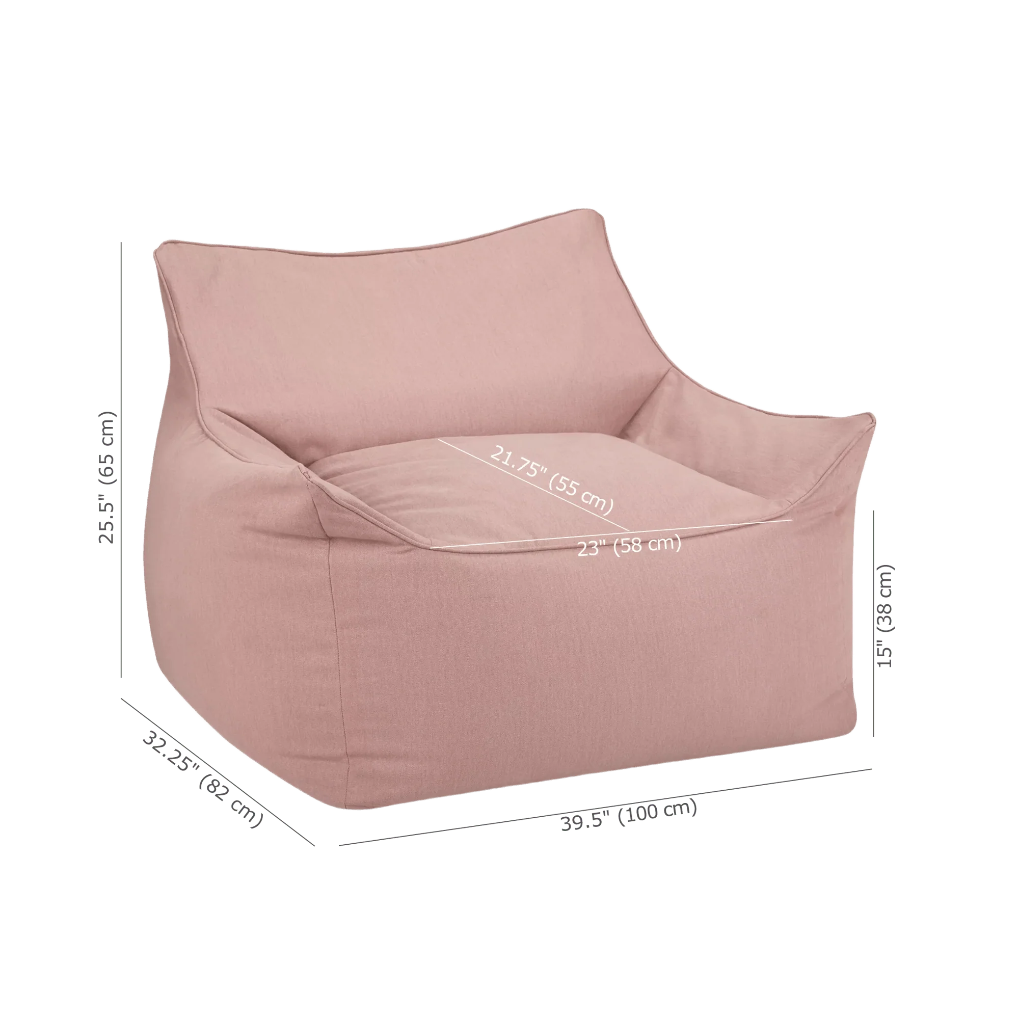 Pink Large Bean Bag Chair - Image 6