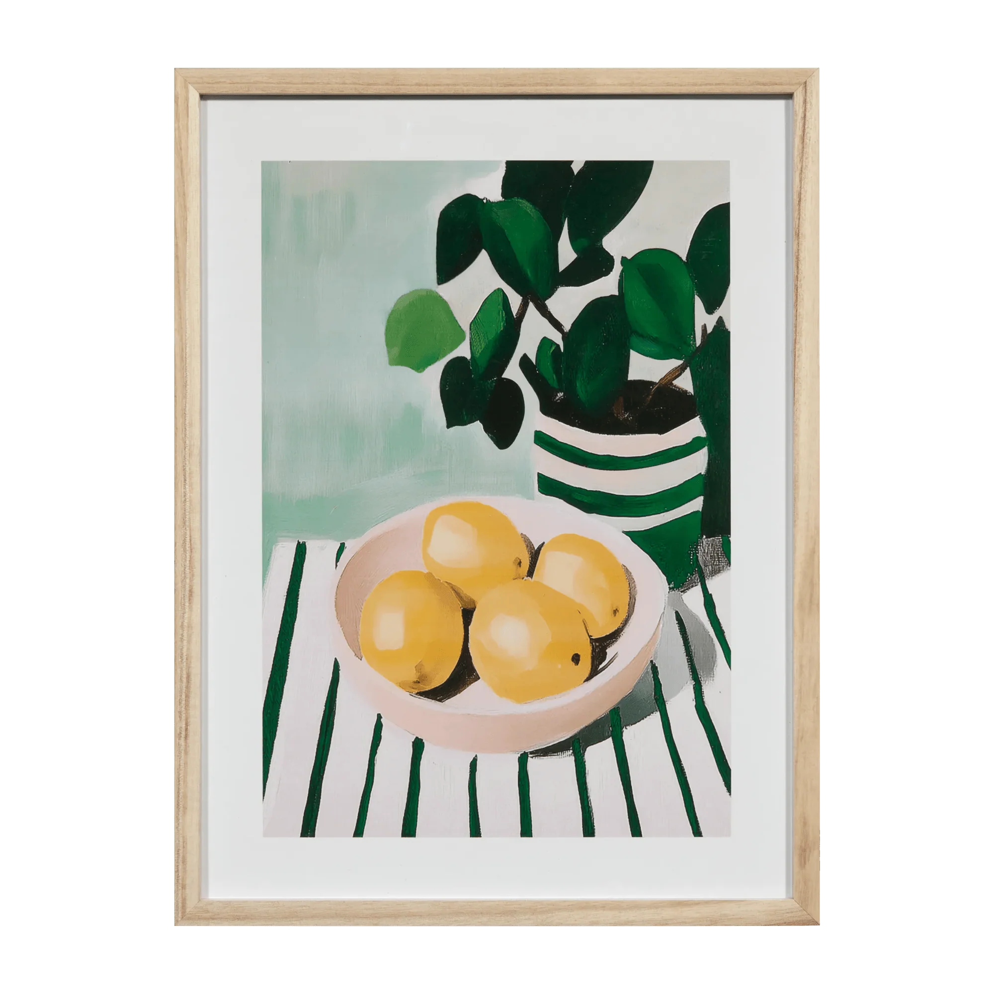 Lemons in a Bowl Printed Framed Art