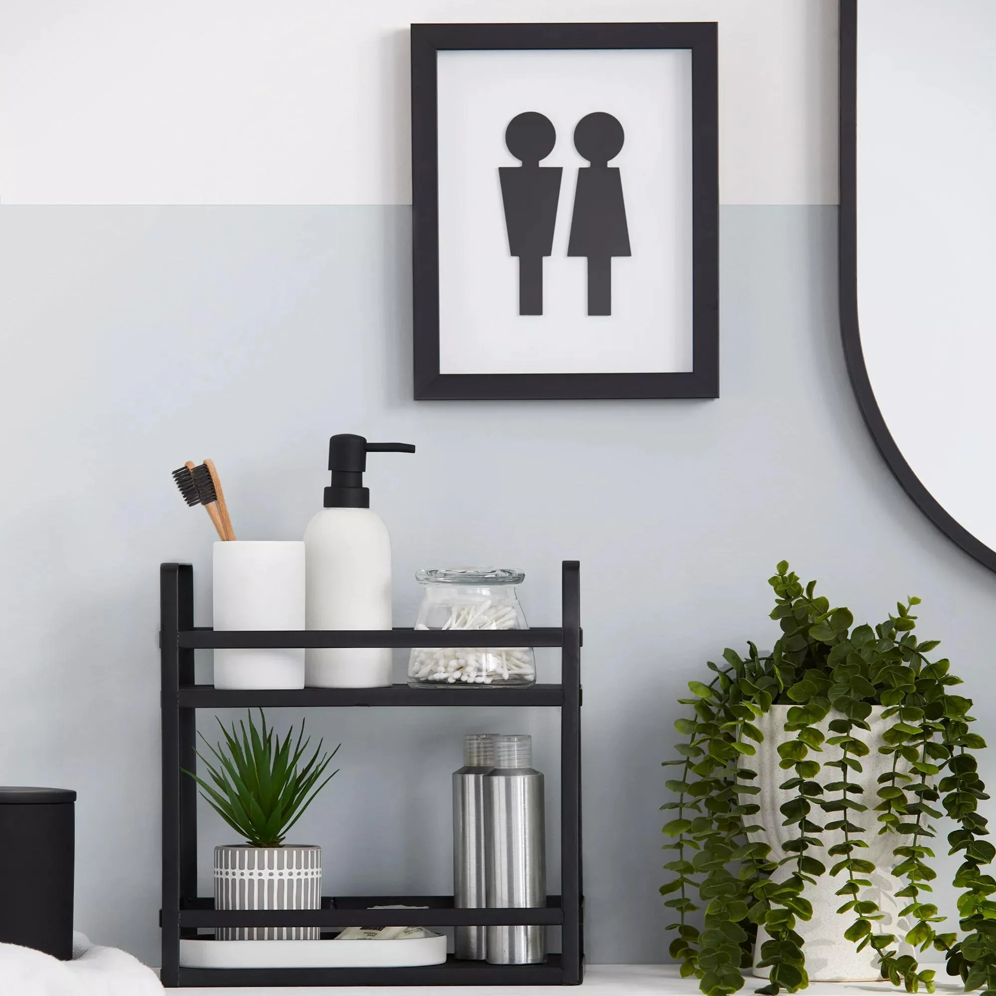 Man & Woman Silhouette Bathroom Shadow Box - Image 3