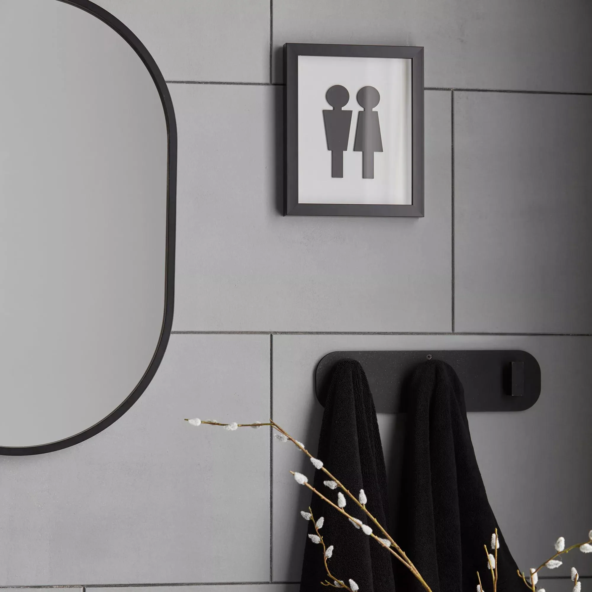 Man & Woman Silhouette Bathroom Shadow Box - Image 4