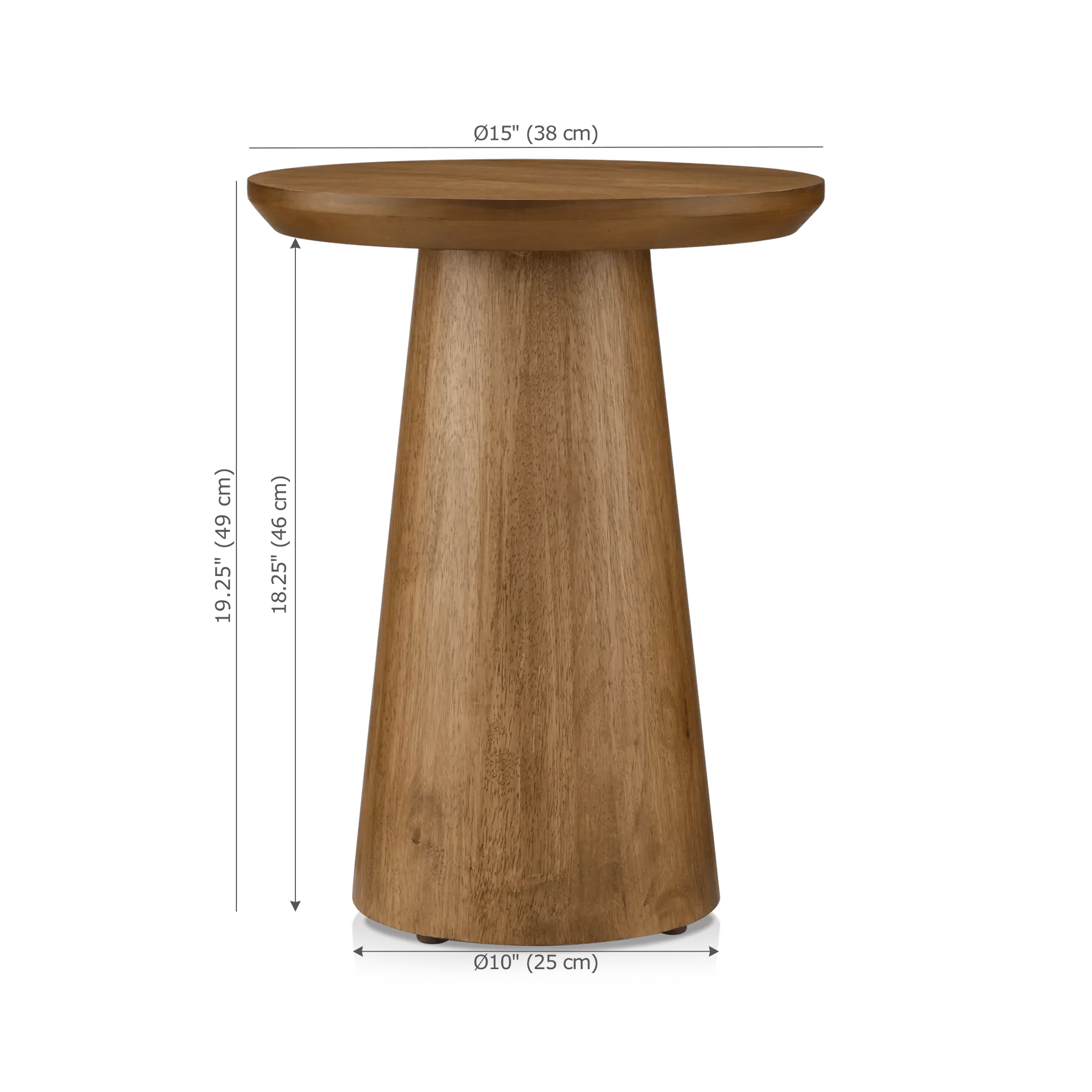 Mango Wood Hourglass Side Table - Image 6